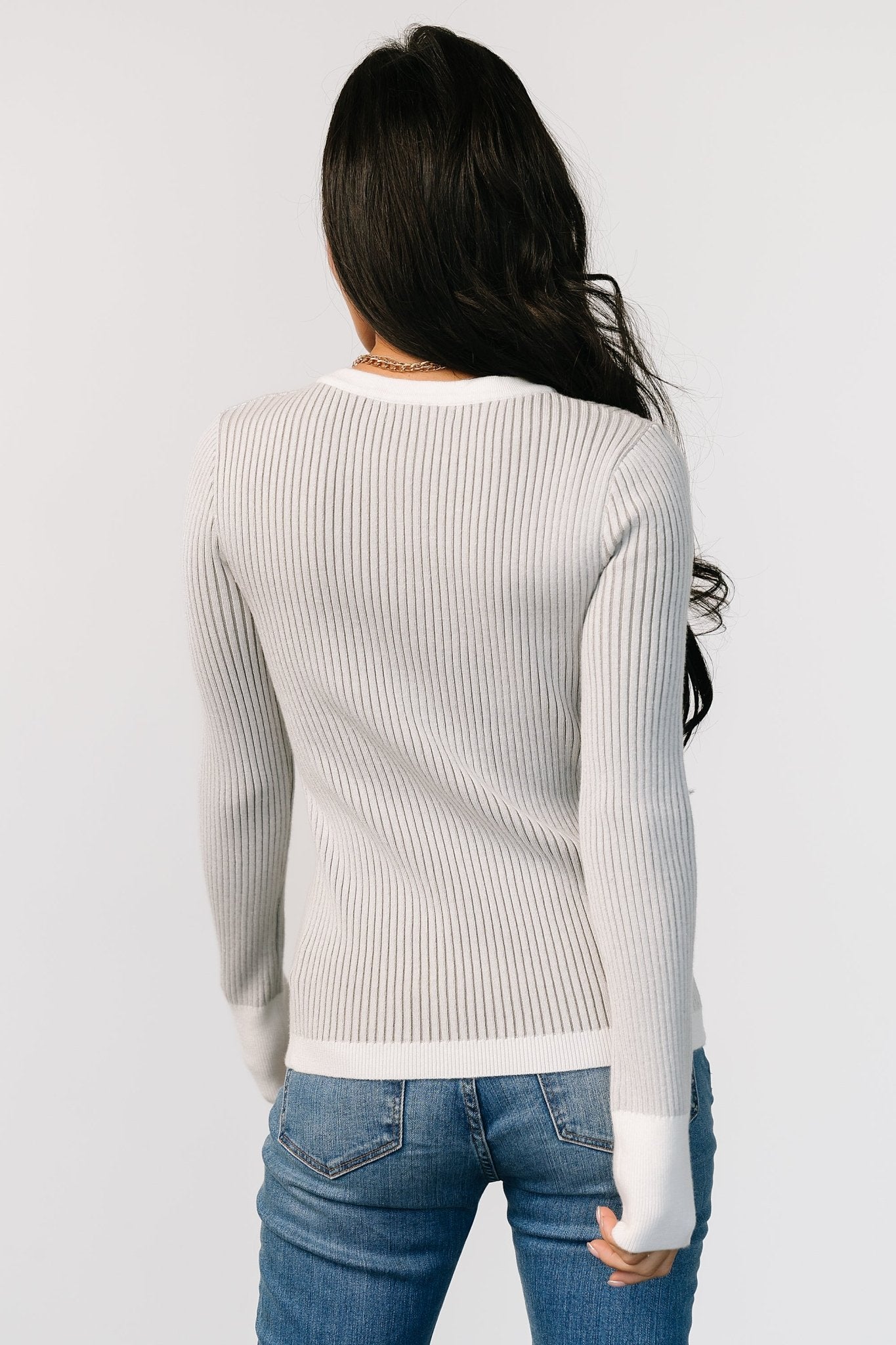 Stevie Ribbed Sweater | Gray Clearance Classic