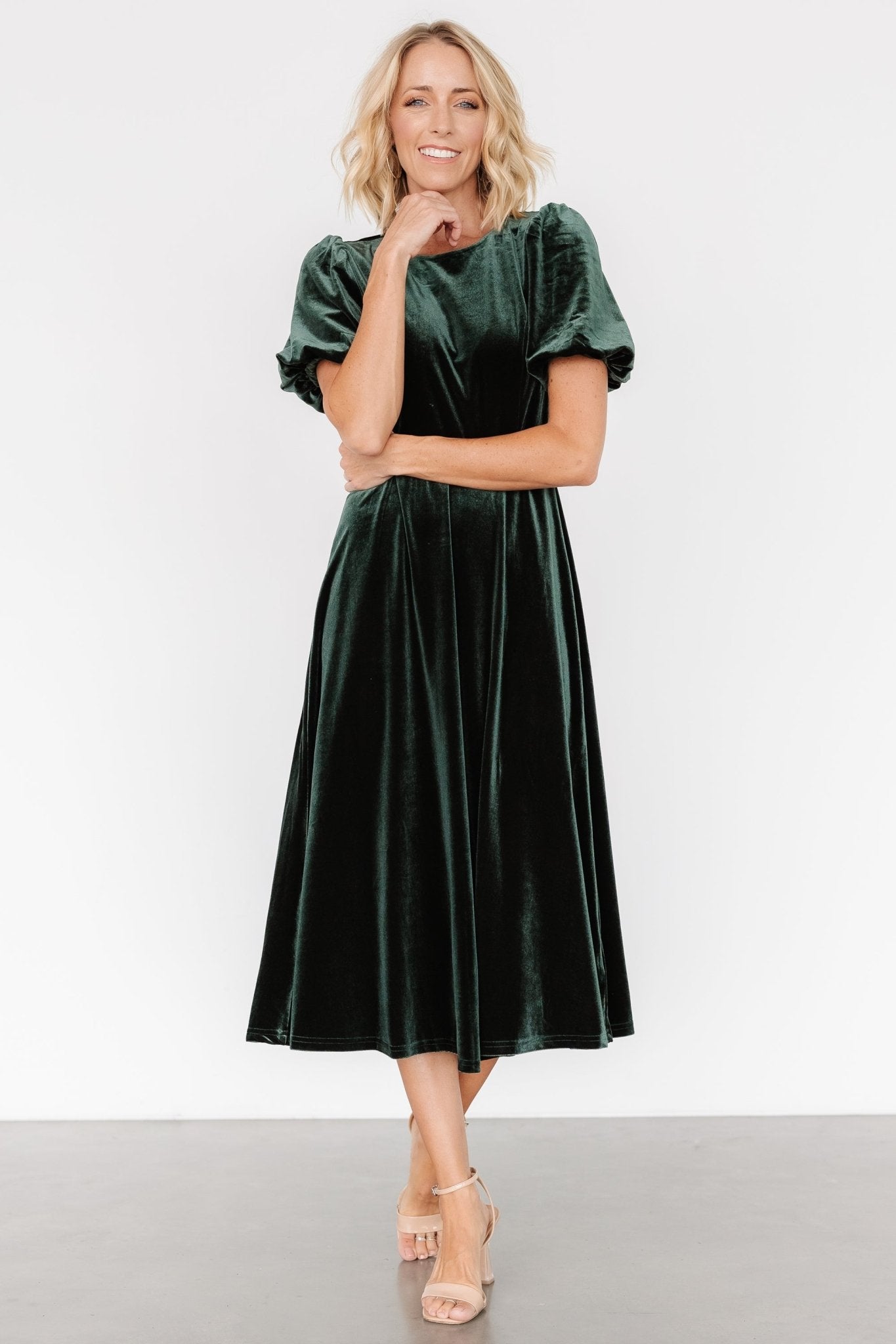 Nita Velvet Midi Dress | Deep Green Cheapest Pice Cheap Pice