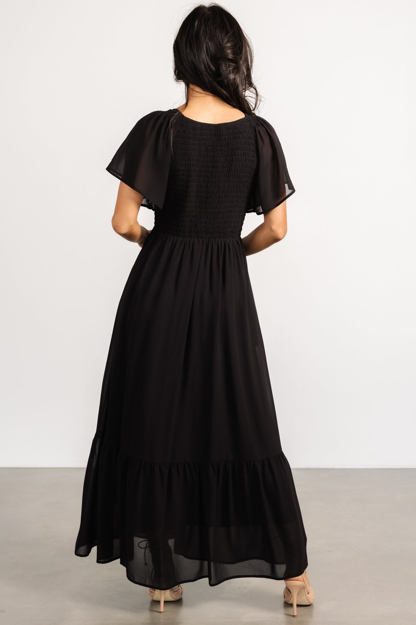 Monica Smocked Dress | Black Outlet Footlocker Finishline