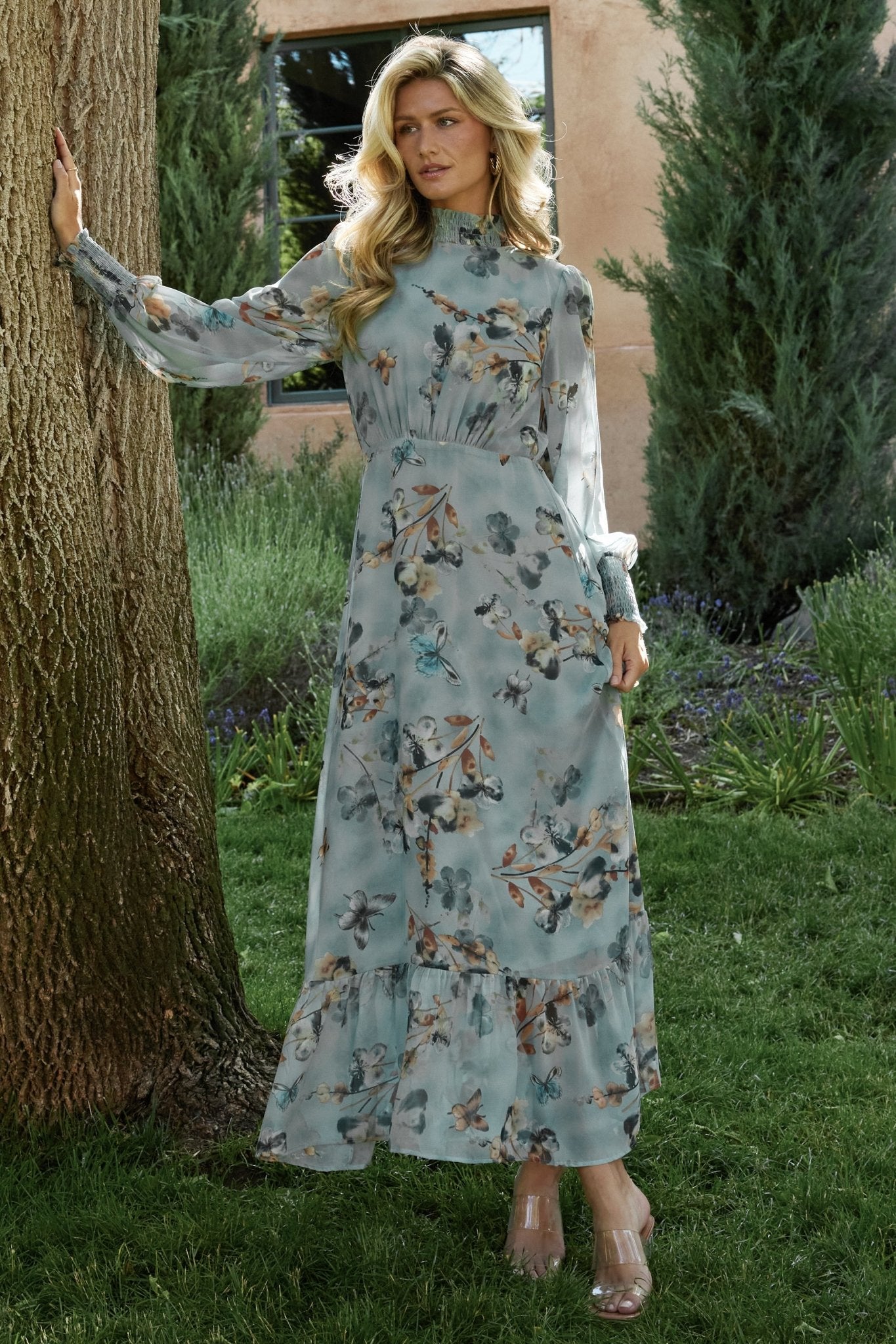 Luciana Maxi Dress | Cyan Blue Floral Best Store To Get Cheap Online