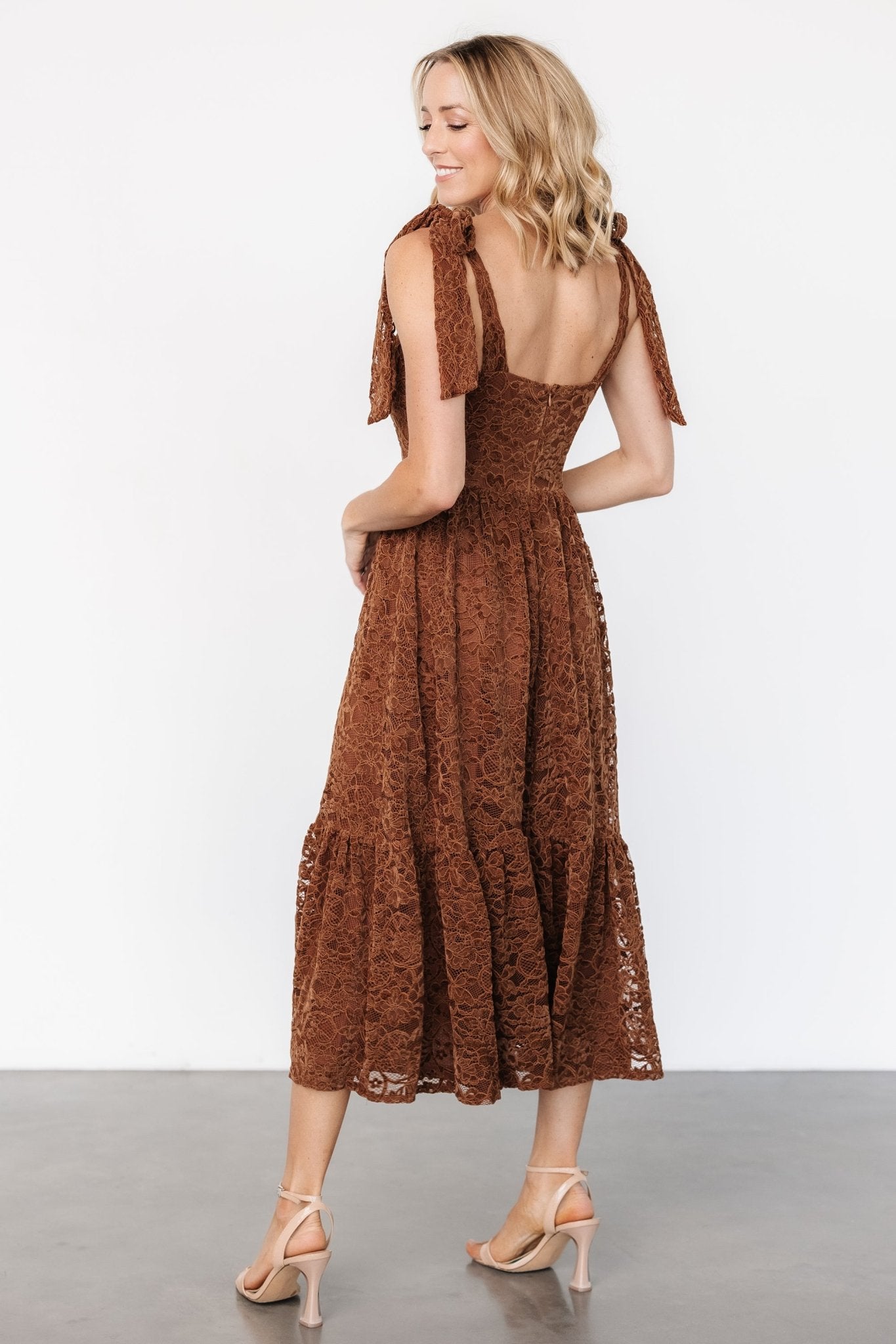 Hestia Lace Midi Dress | Brown Sale For Cheap