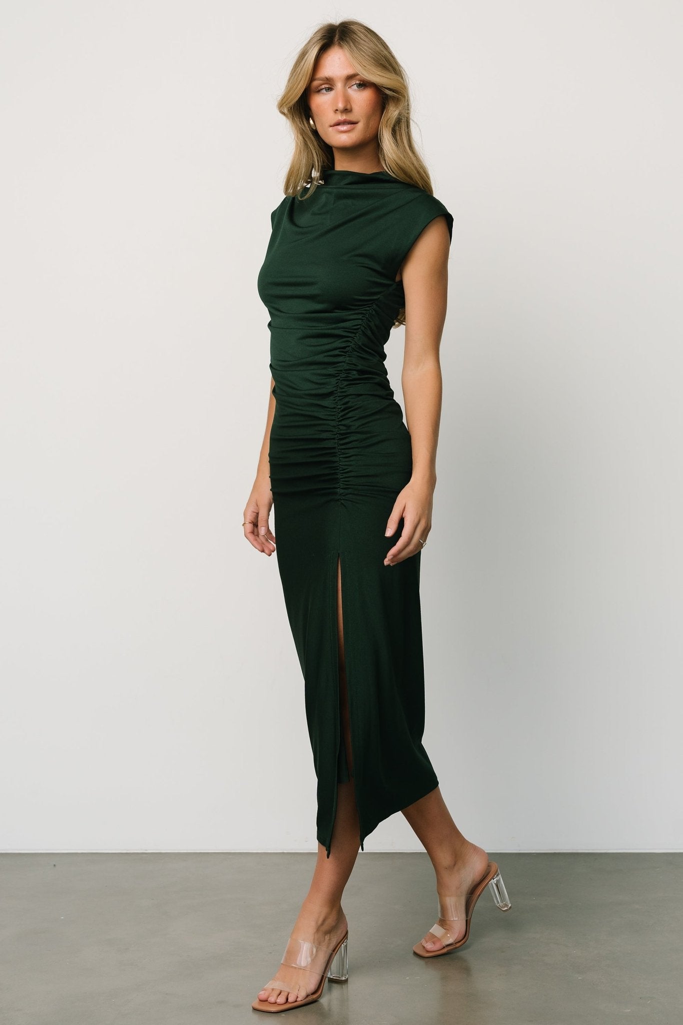 Sasha Ruched Maxi Dress | Green Buy Cheap Classic