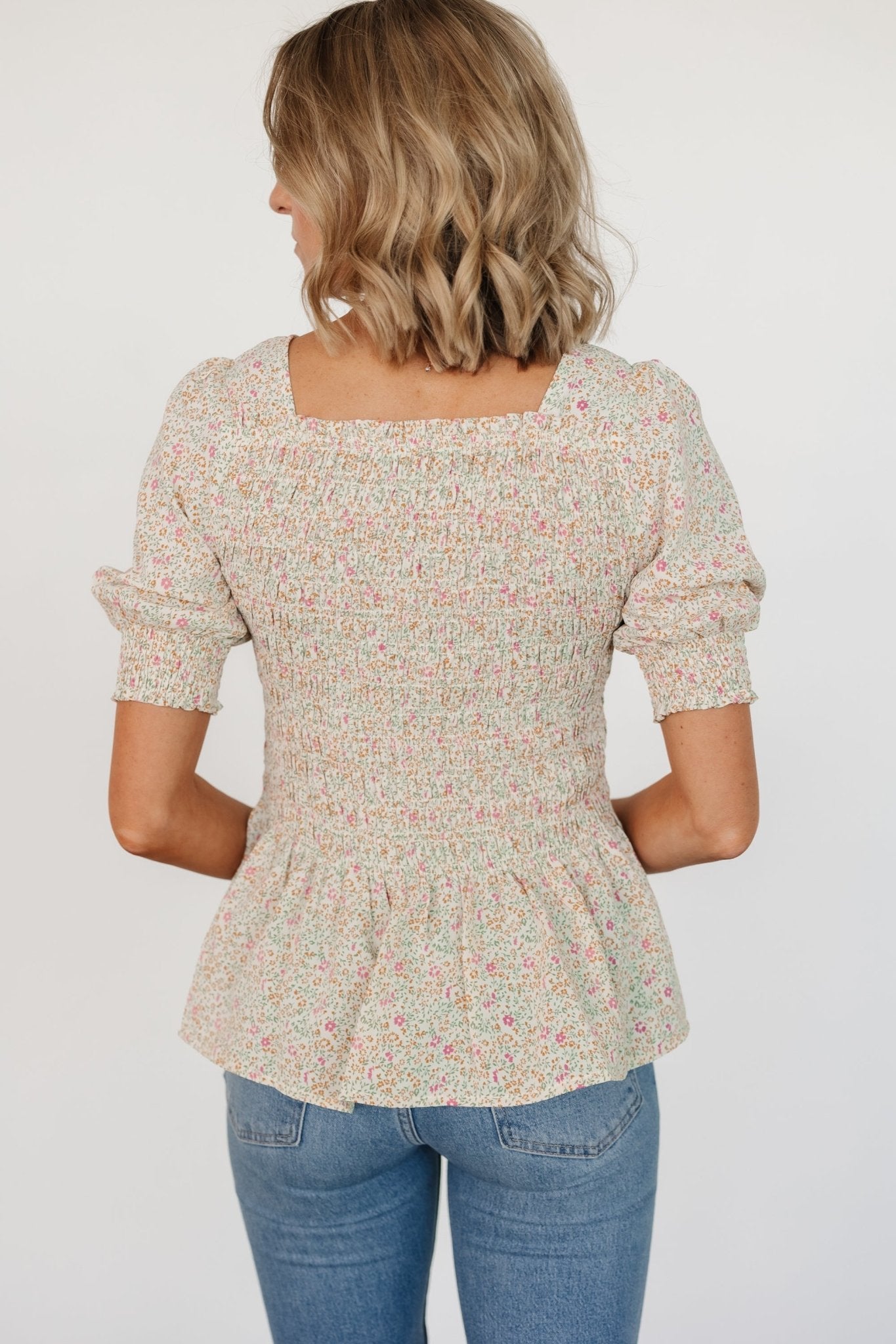 Felice Smocked Top | Cream Print Reliable Cheap Online