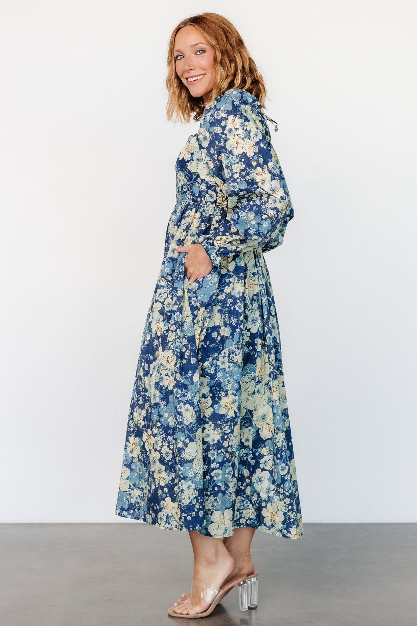 Twyla Dress | Blue + Cream Floral Pick A Best Sale Online