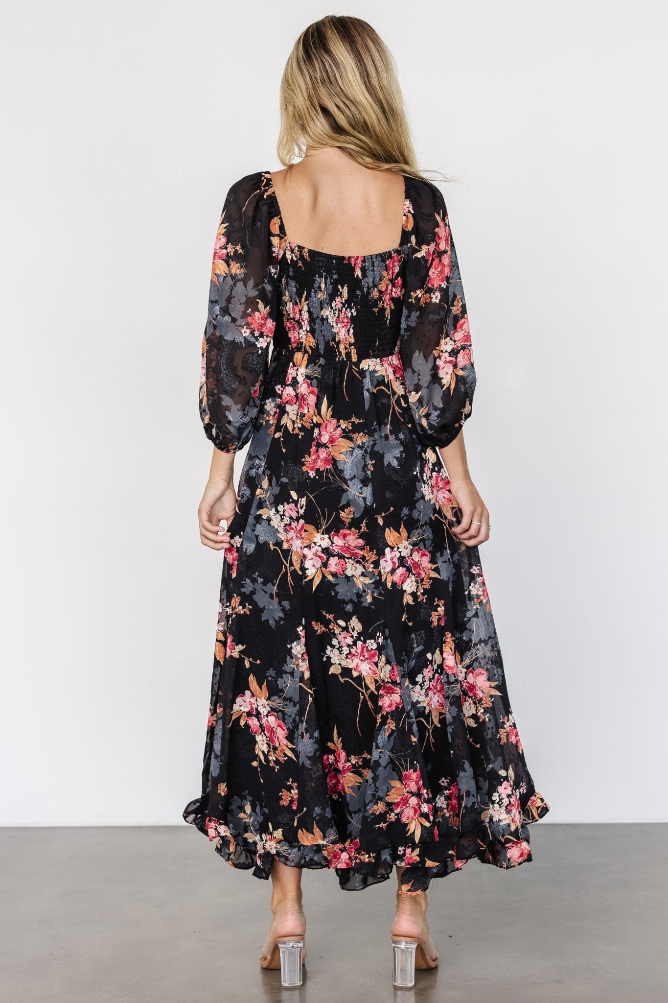 Estefania Maxi Dress | Black Floral Outlet 2025 New