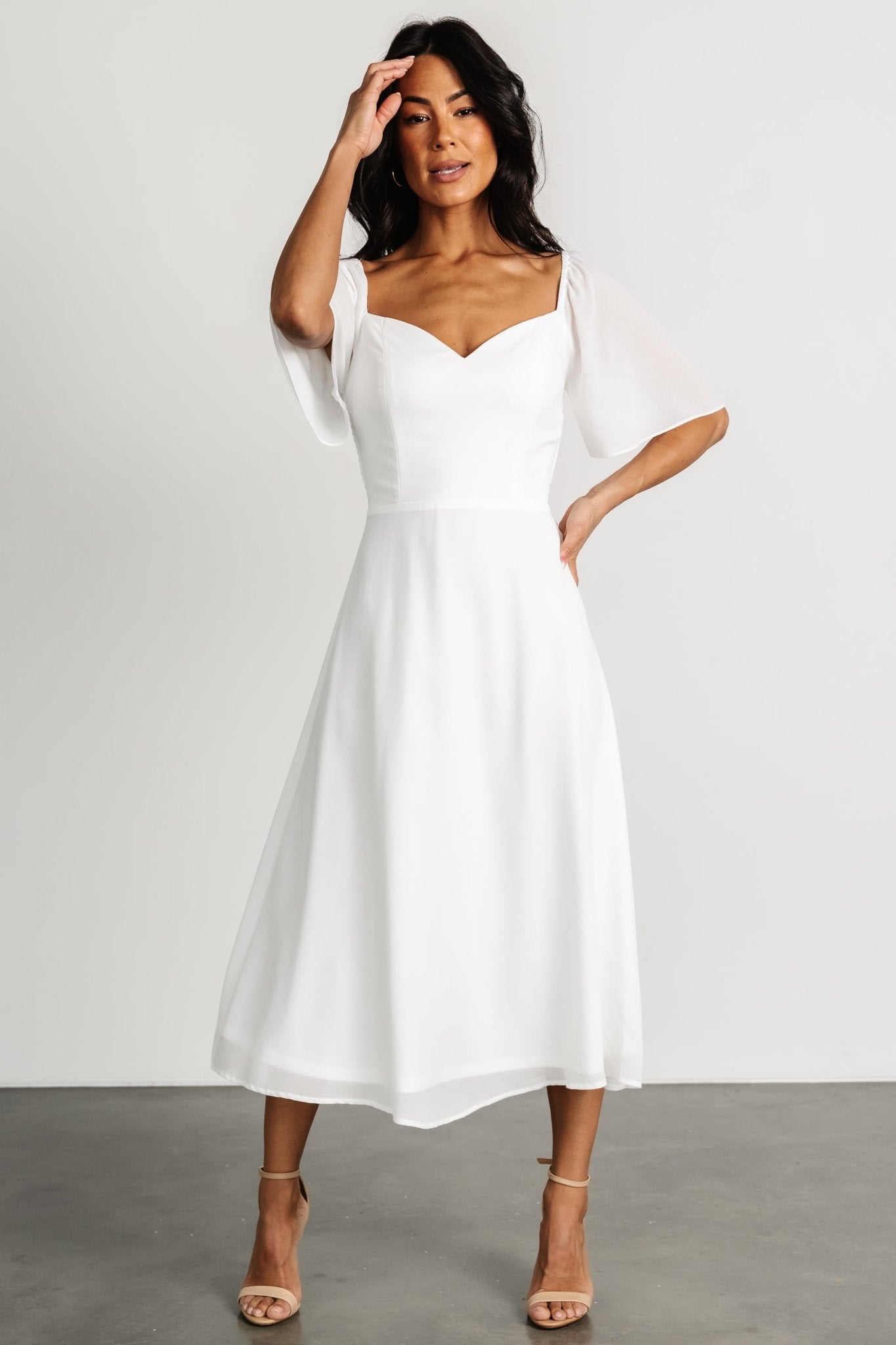 Colette Sweetheart Midi Dress | White Cheap Eastbay