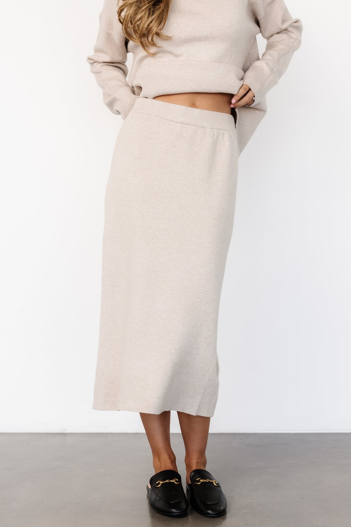 Ali Knit Skirt | Taupe Cheap Low Shipping