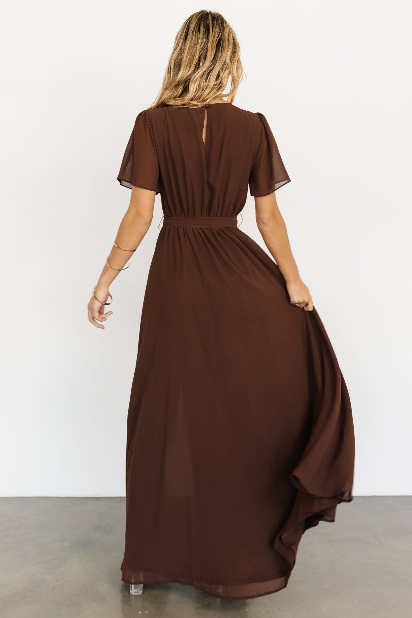 Naomi Short Sleeve Maxi Dress | Espresso Free Shipping New Styles