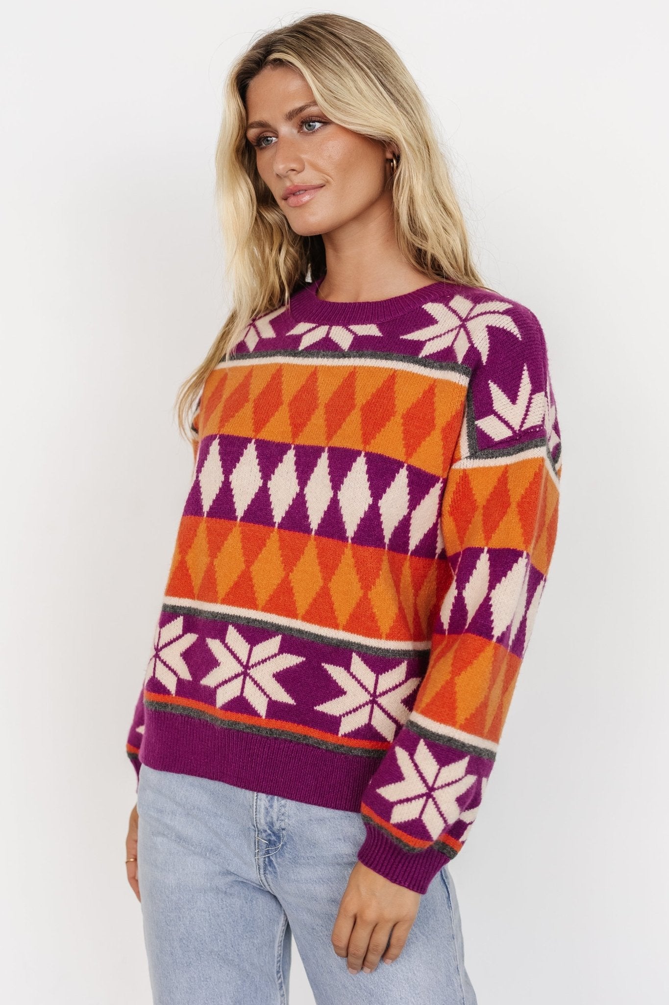 Zermatt Sweater | Magenta + Orange Print Cheapest Pice Sale Online