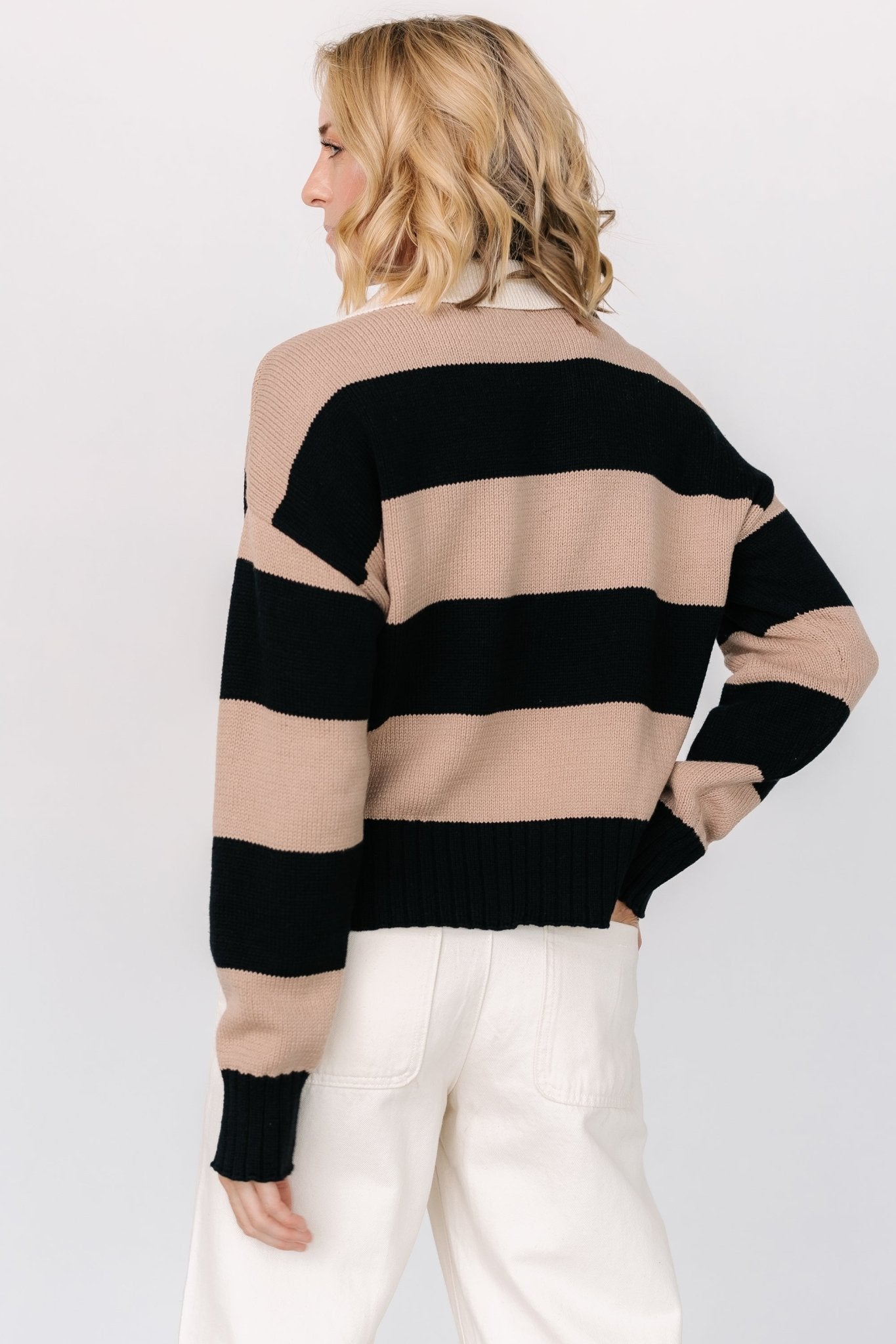 Alec Striped Sweater | Black + Mocha Free Shipping Marketable