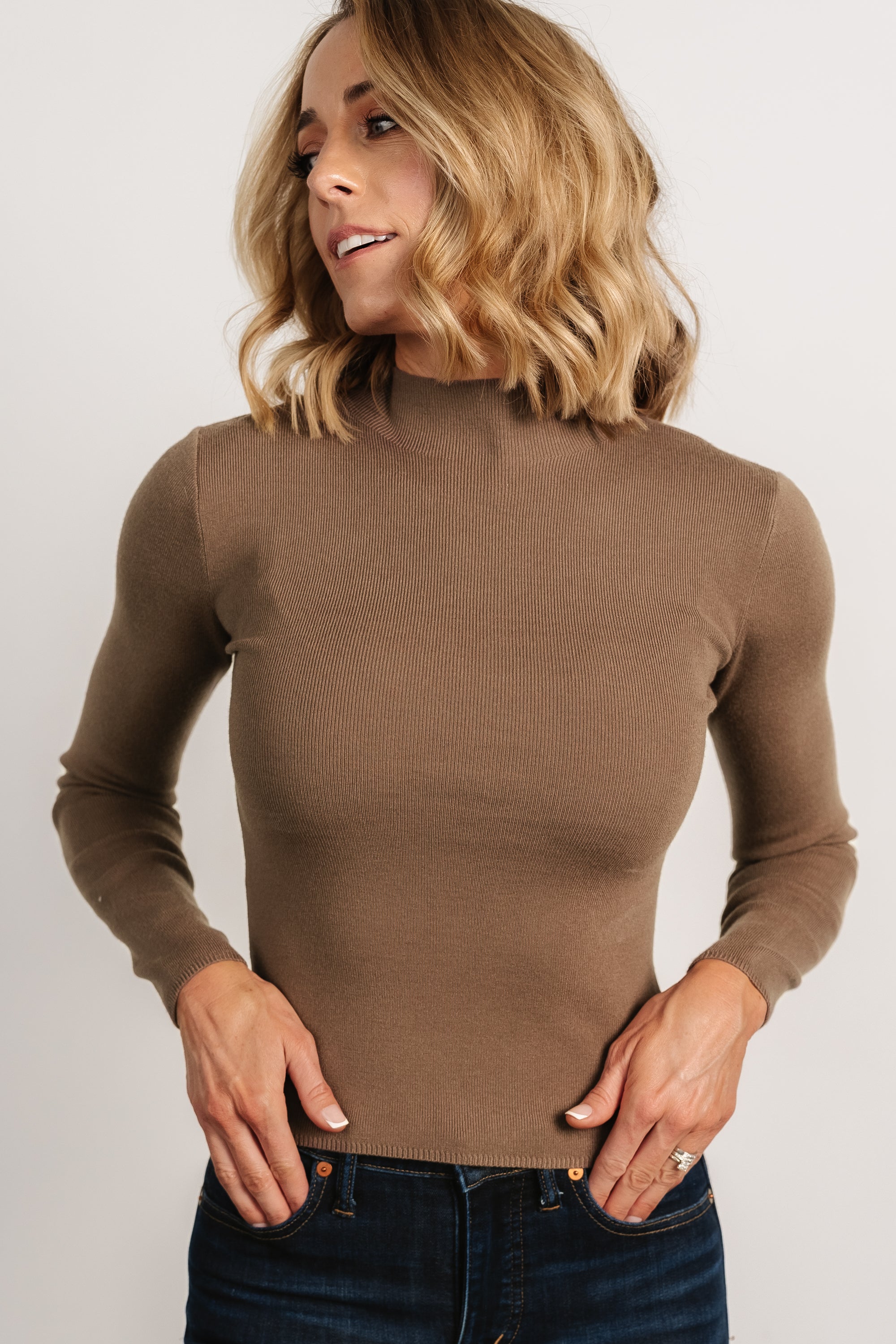 Frances Knit Top | Mocha Classic