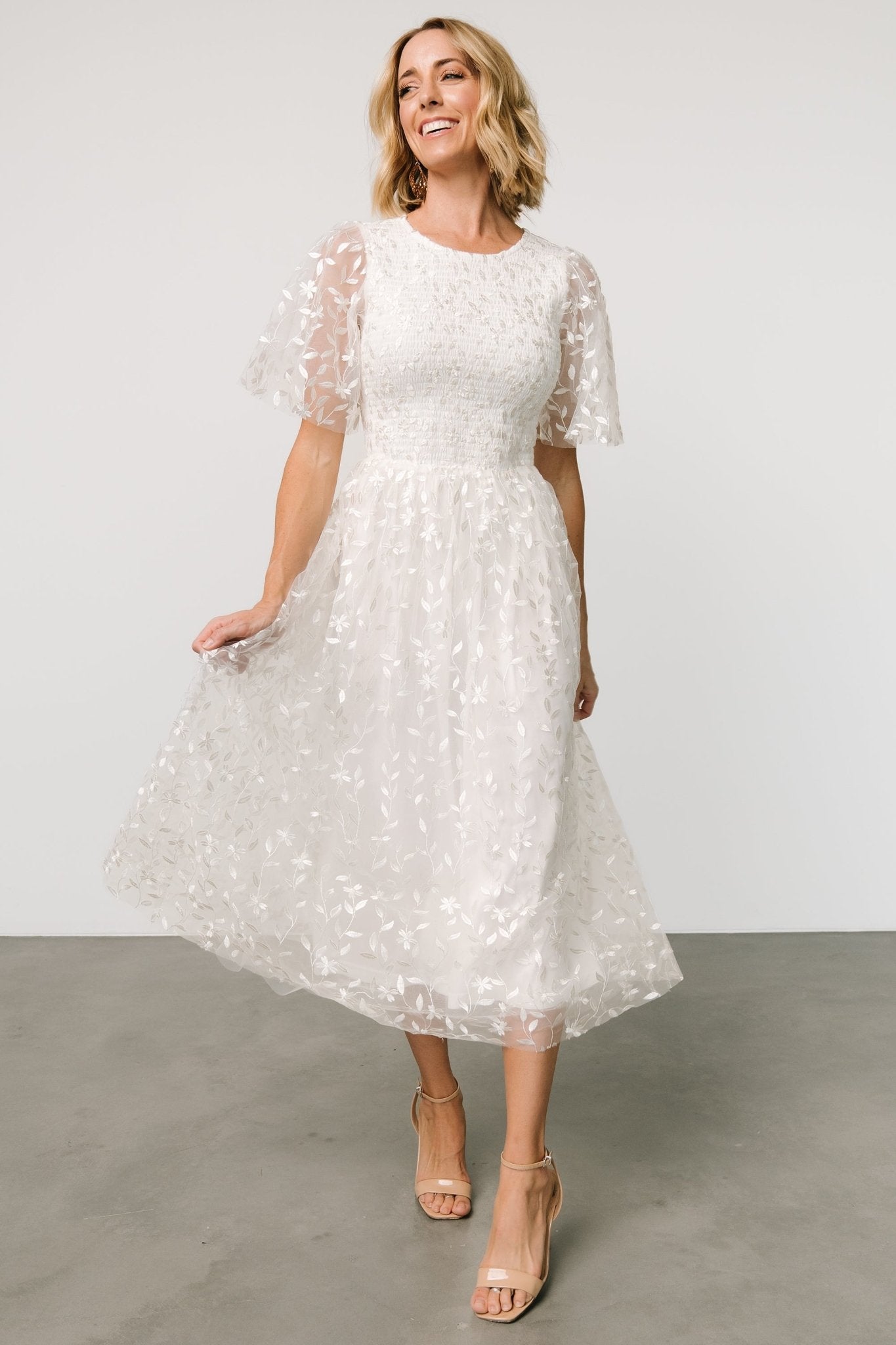 Kendra Embroidered Dress | White Cheap Usa Stockist