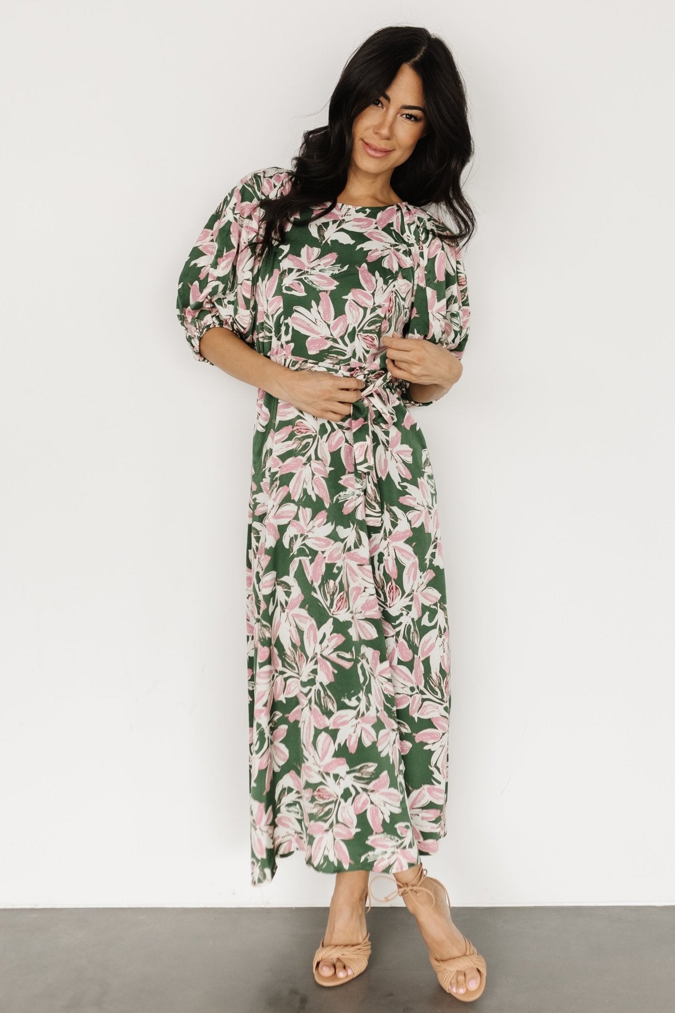 Tucson Midi Dress | Green + Pink Original Cheap Pice