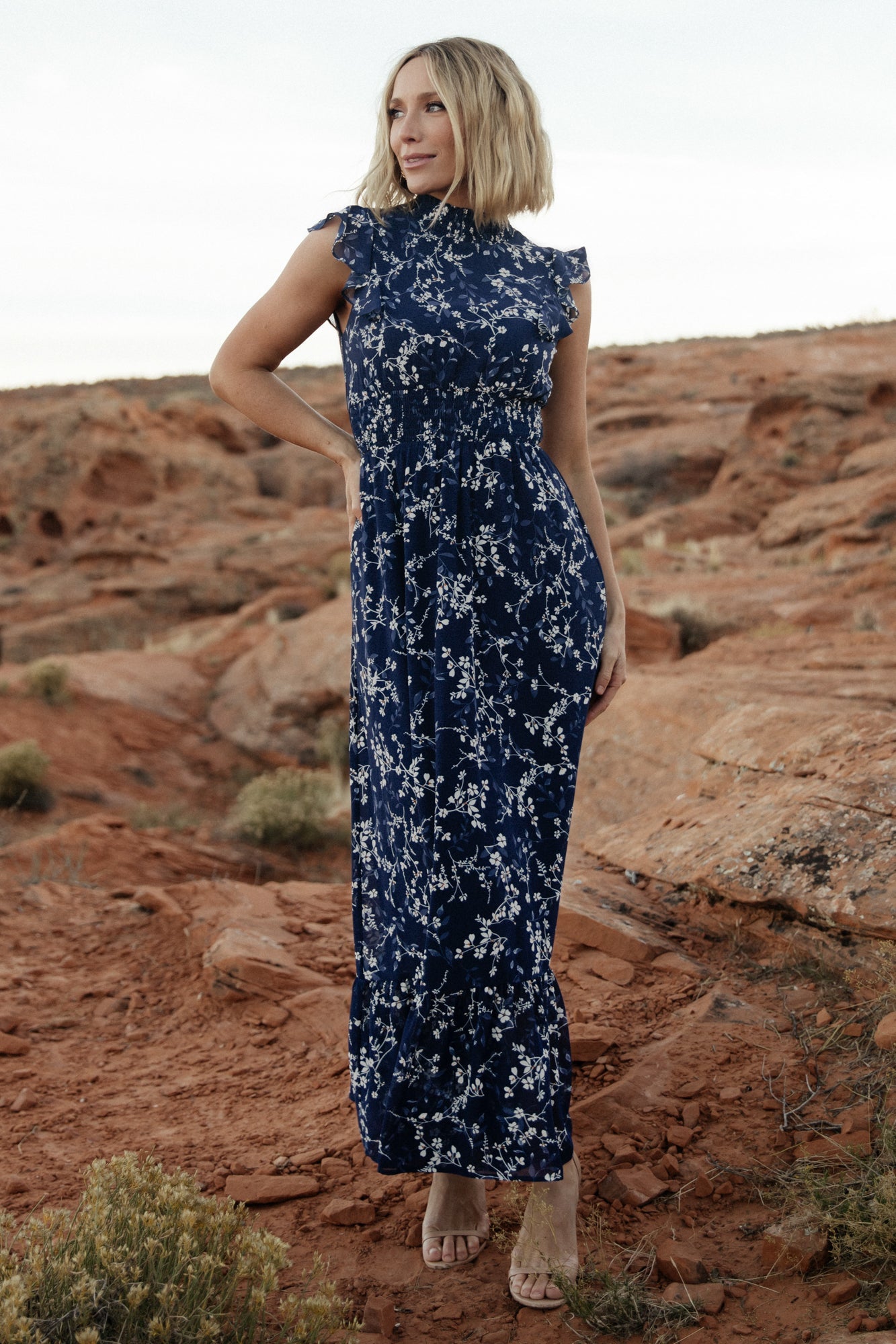 Kearny Ruffle Maxi Dress | Blue Floral Discount In China