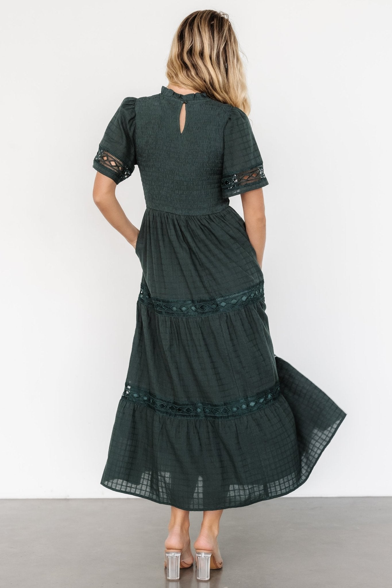 Loveland Geo Lace Maxi Dress | Dark Green Cheap Sale Finishline