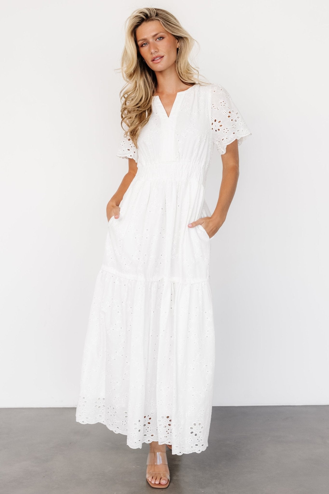 Hyacinth Eyelet Maxi Dress | Off White Supply