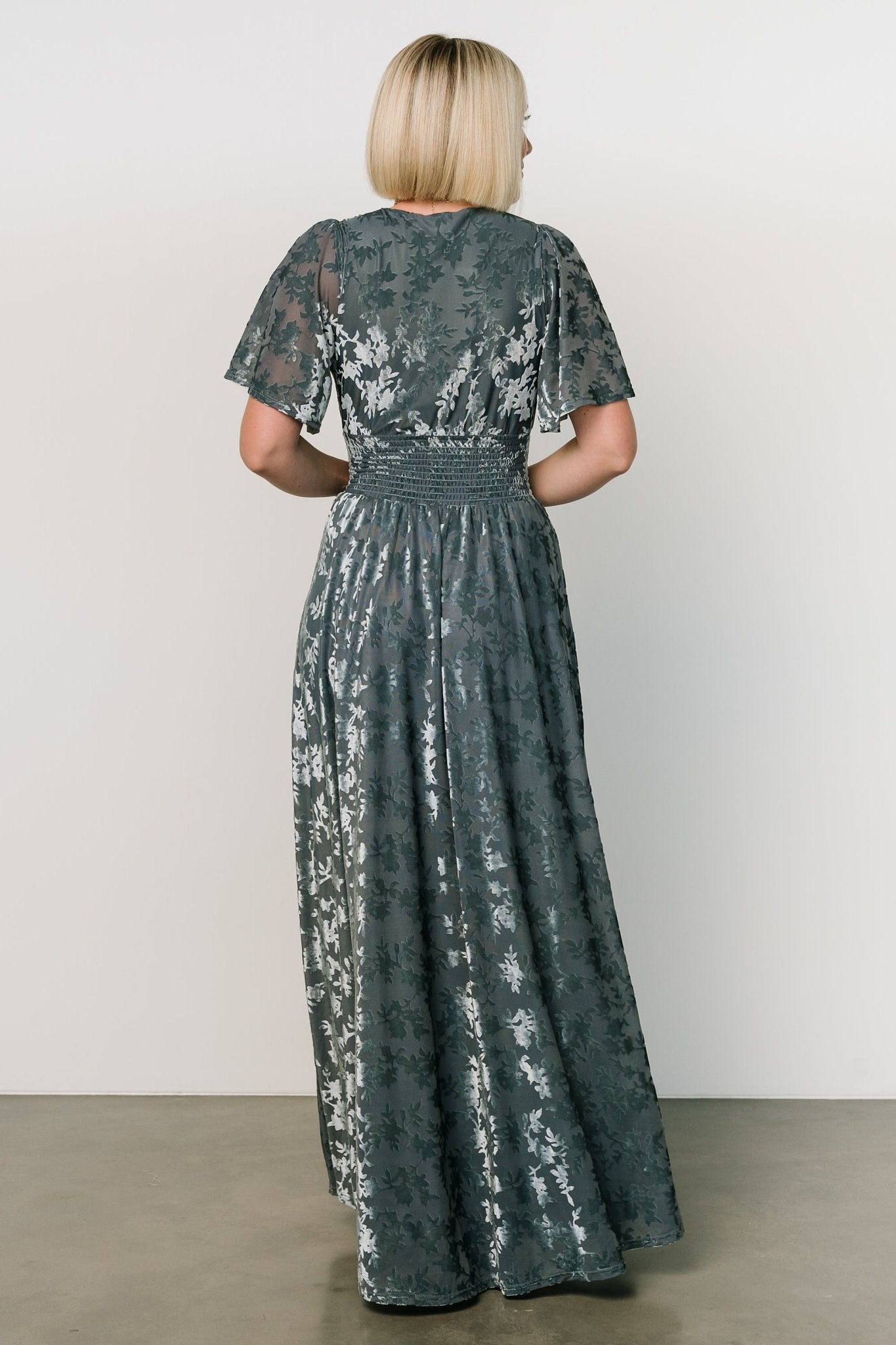 Veronica Velvet Maxi Dress | Slate Blue Cheap Sale 100% Authentic