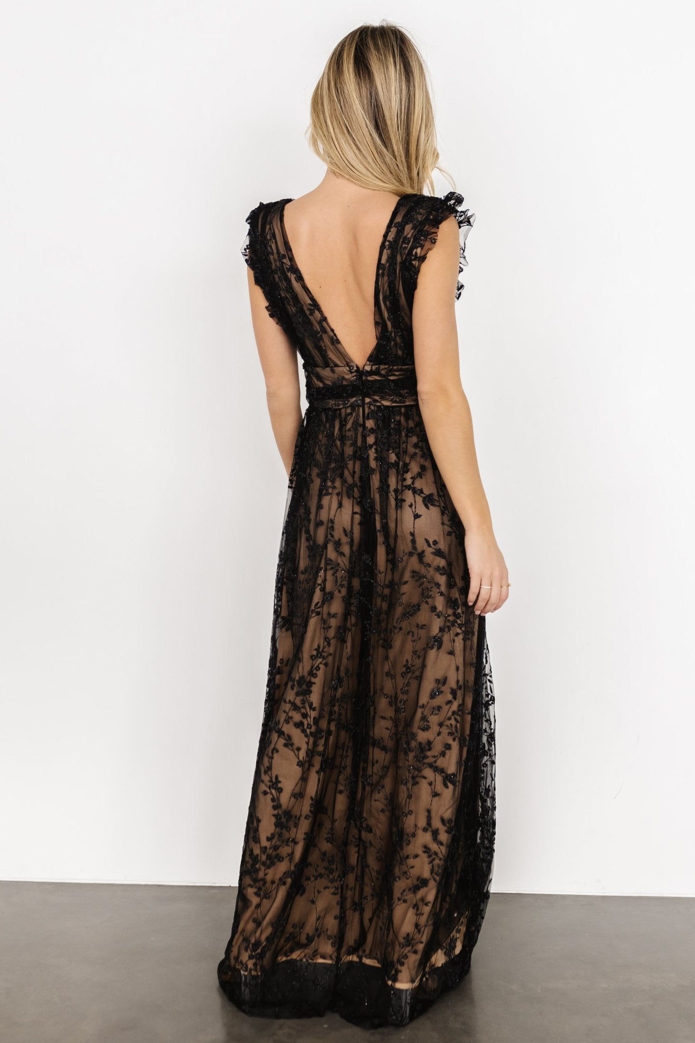 Arlene Shimmer Gown | Black + Nude Cheap Wide Range Of