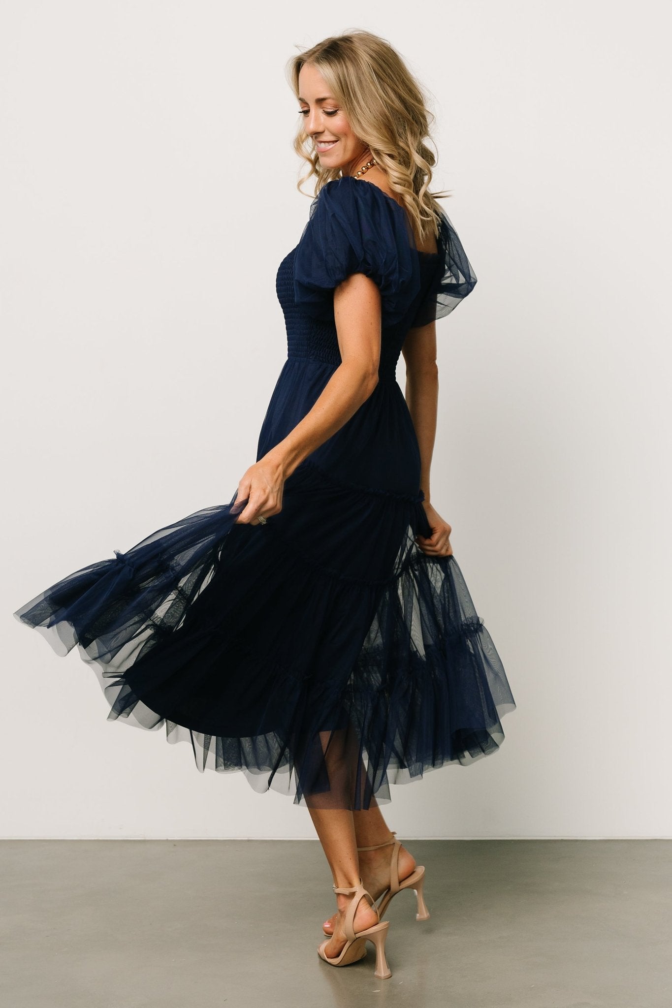 Liv Tulle Midi Dress | Navy Outlet Marketable