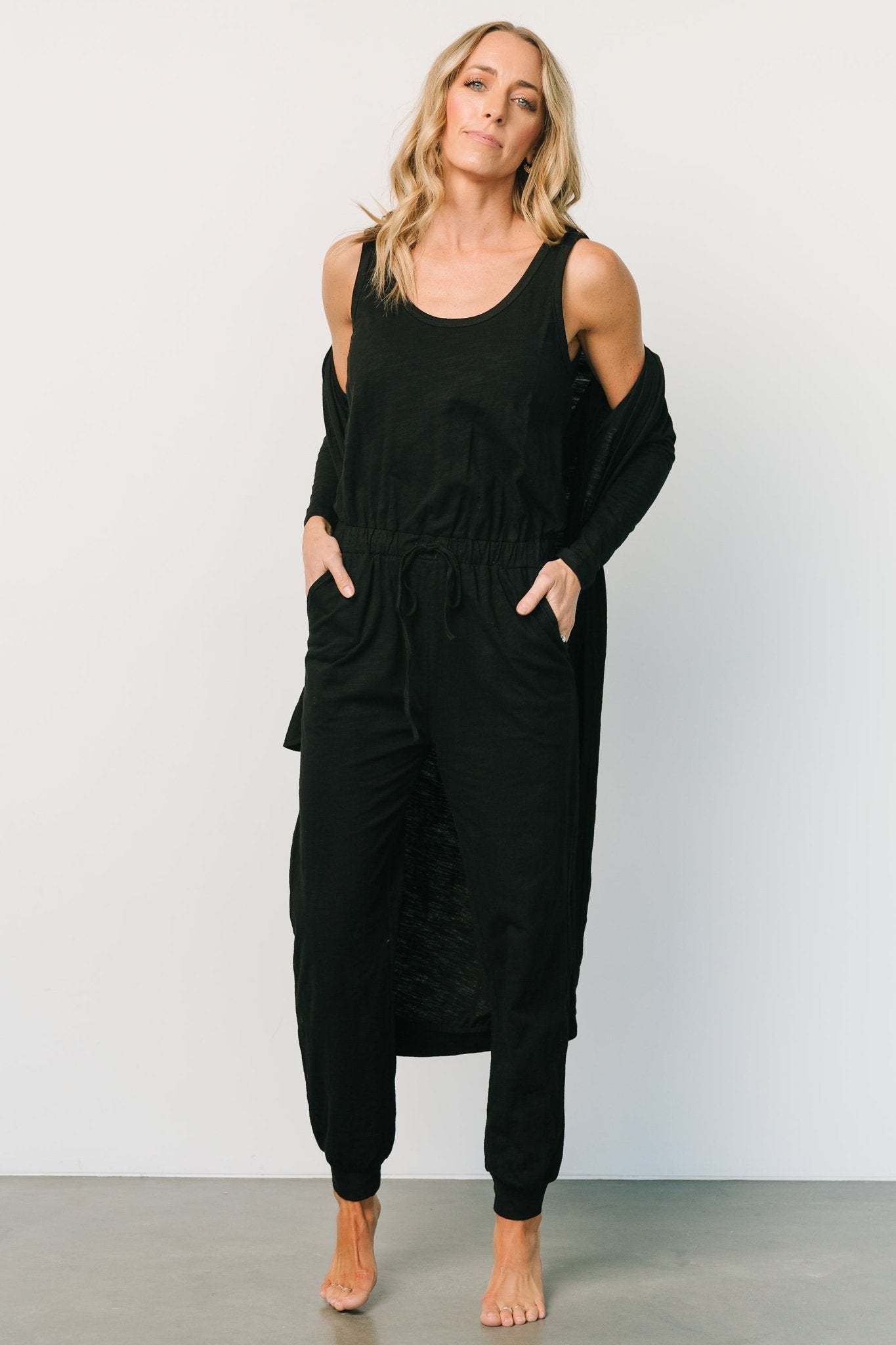 Janae Jumpsuit + Cardigan Set | Black Discount Outlet Store