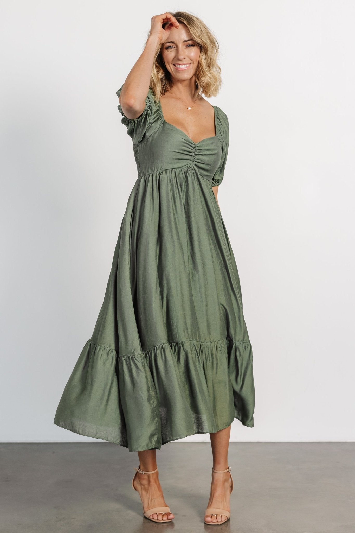 Annalisa Midi Dress | Olive Excellent