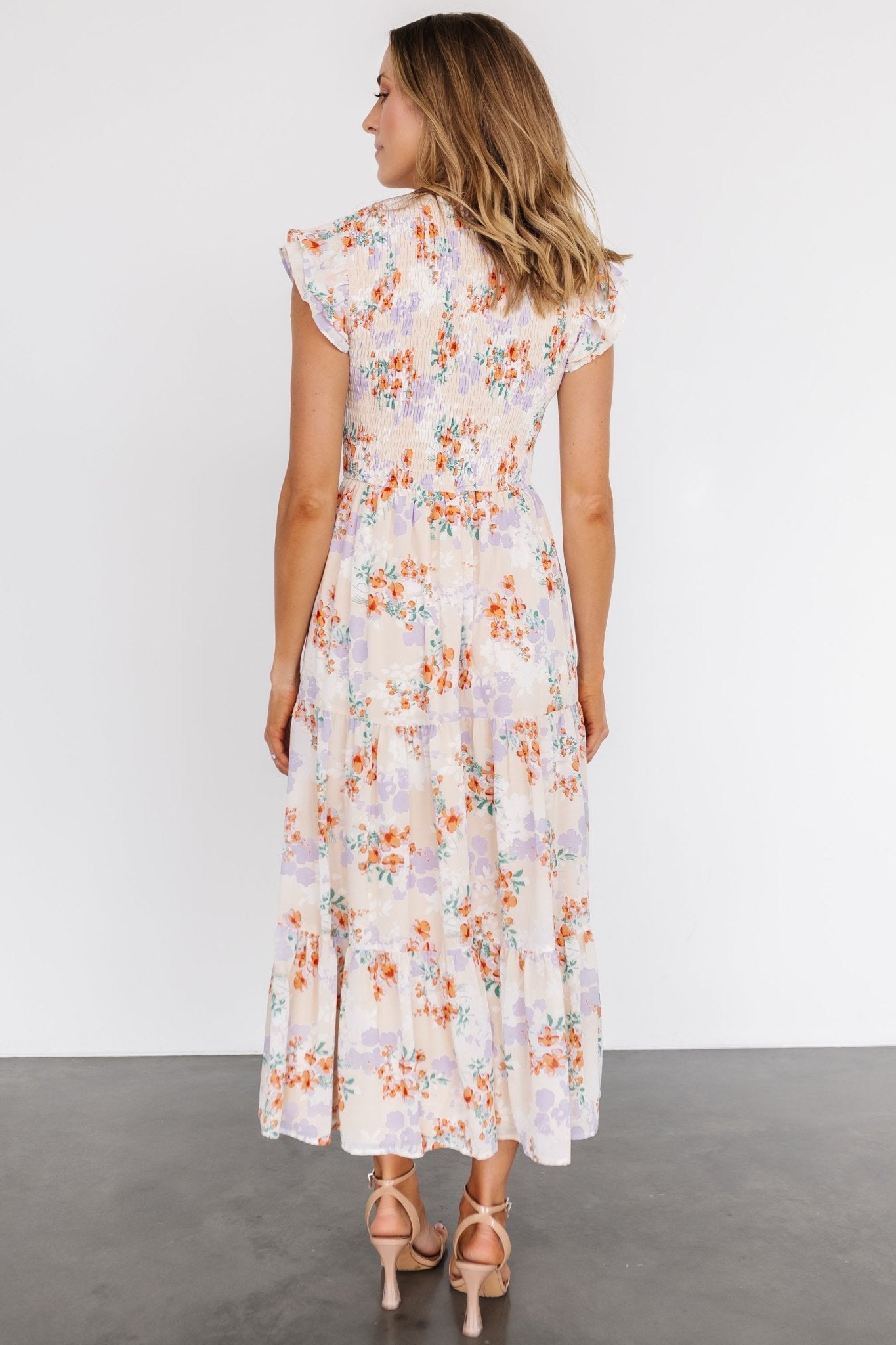 Arla Smocked Maxi Dress | Cream Floral View Cheap Online