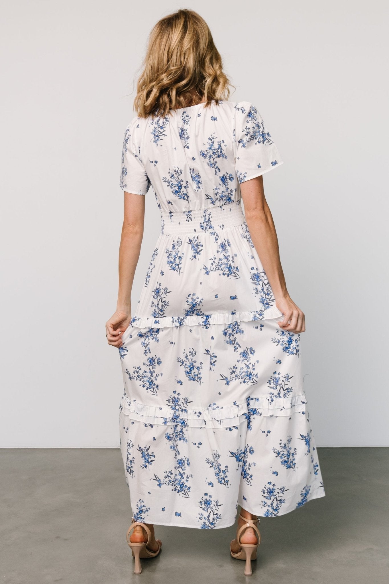 Kiana Poplin Maxi Dress | Off White + Blue Sale Wiki