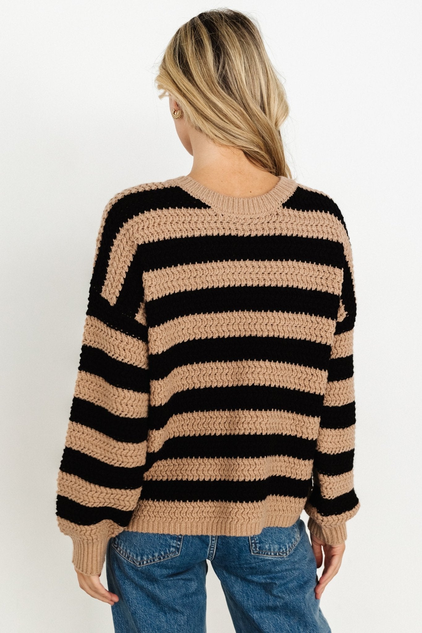 Liam Chunky Knit Sweater | Tan + Black Largest Supplier Online