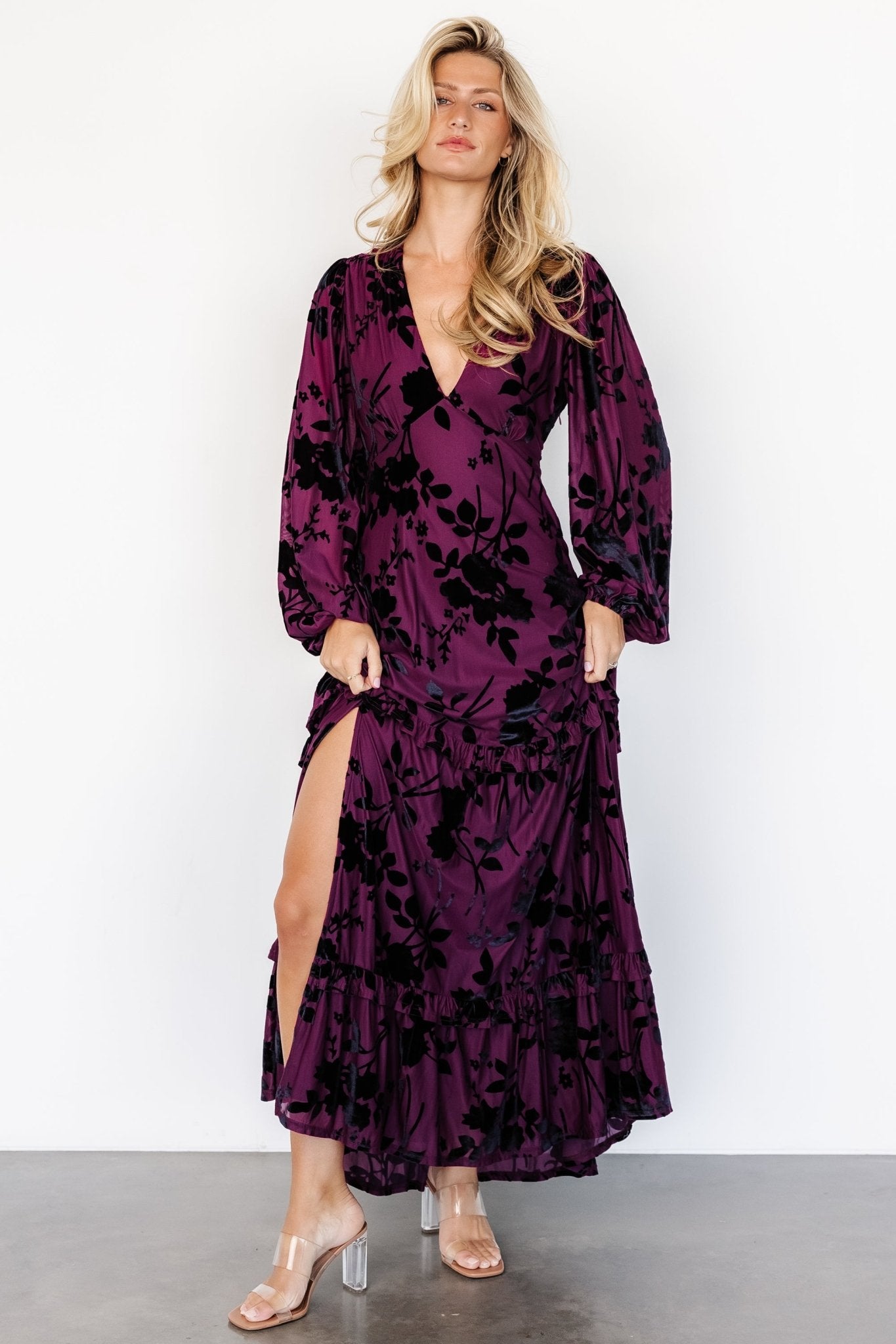 Liana Velvet Embossed Maxi Dress | Mulberry Free Shipping Outlet Locations