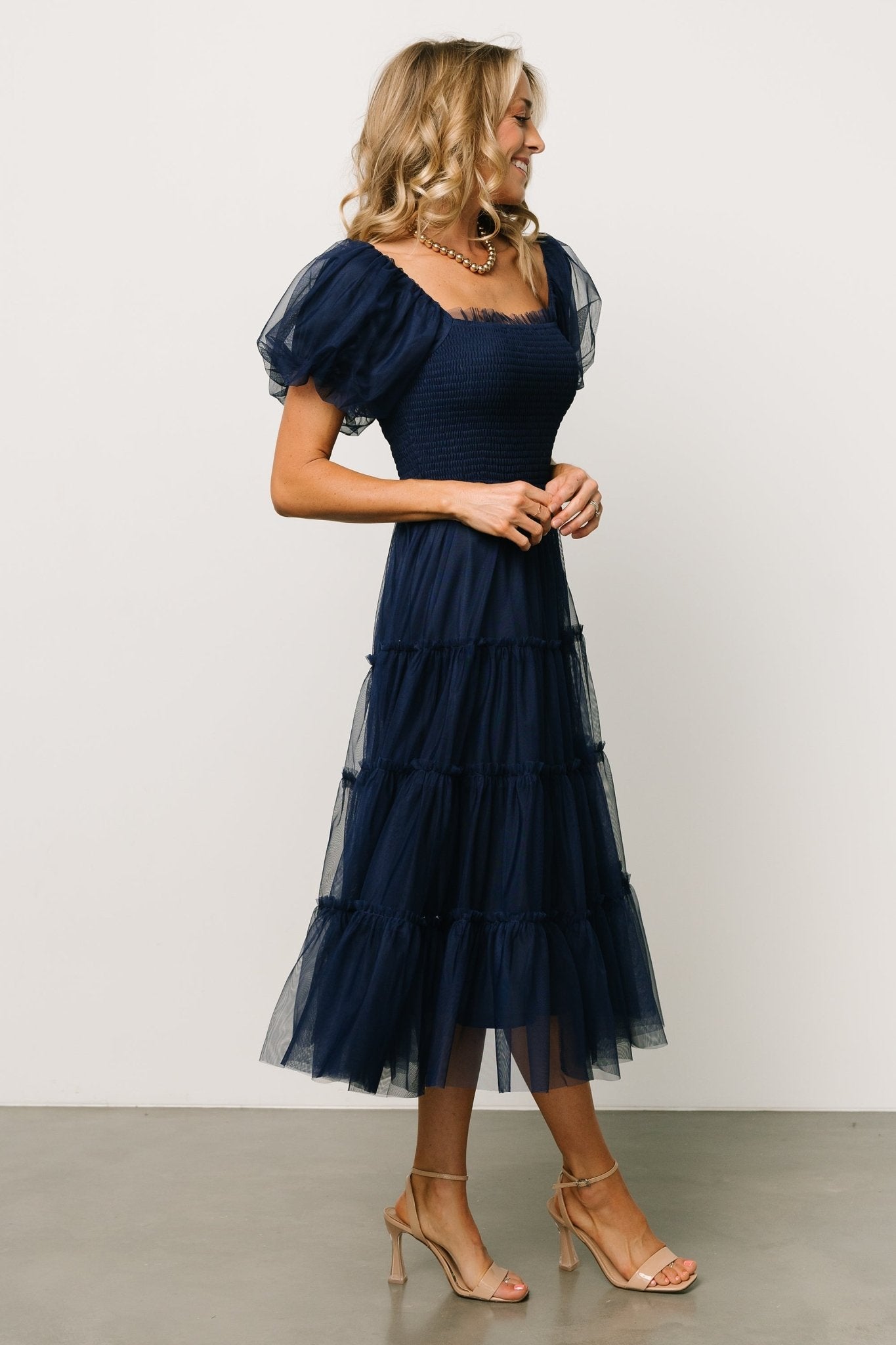 Liv Tulle Midi Dress | Navy Outlet Marketable