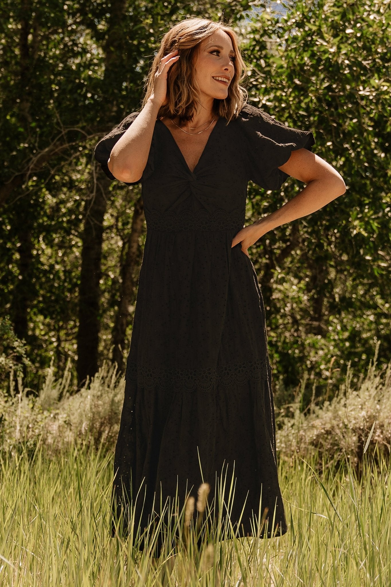 Jackie Eyelet Maxi Dress | Black For Nice Online