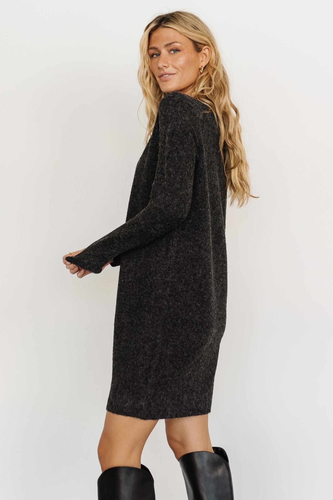 Miller Sweater Dress | Charcoal Black Free Shipping Popular