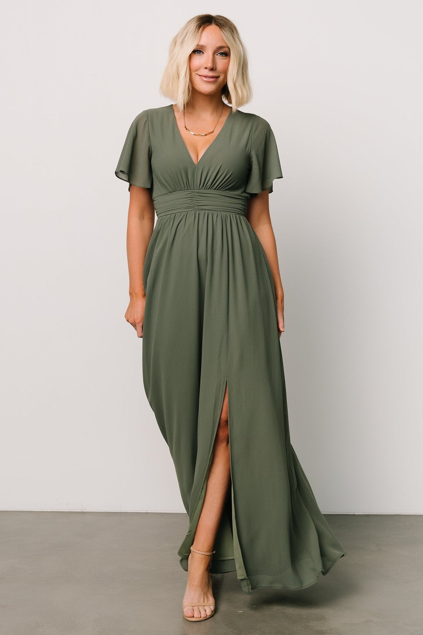 Ramona Maxi Dress | Dark Sage Outlet Purchase