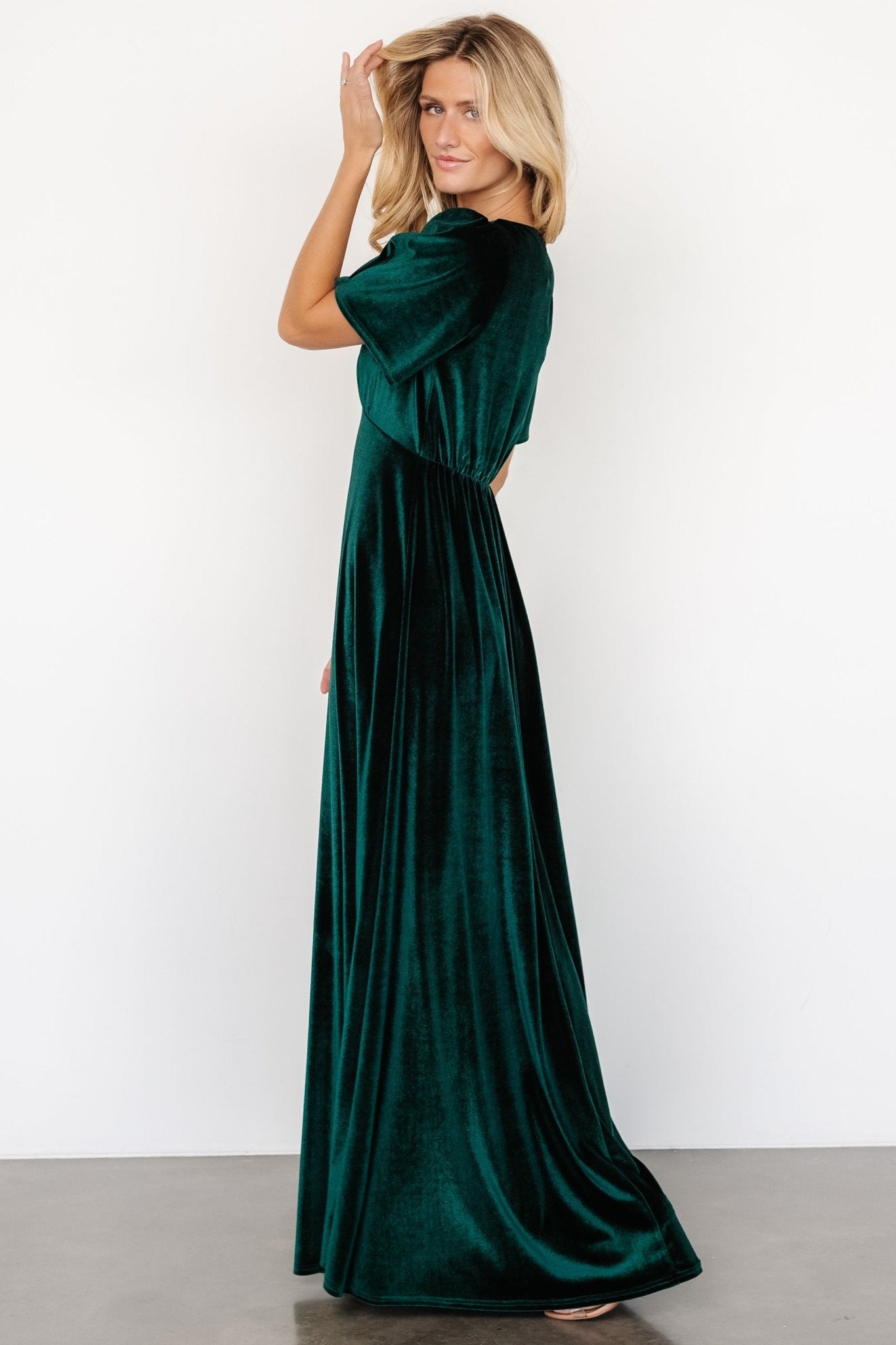 Vivian Velvet Maxi Dress | Emerald Free Shipping Browse