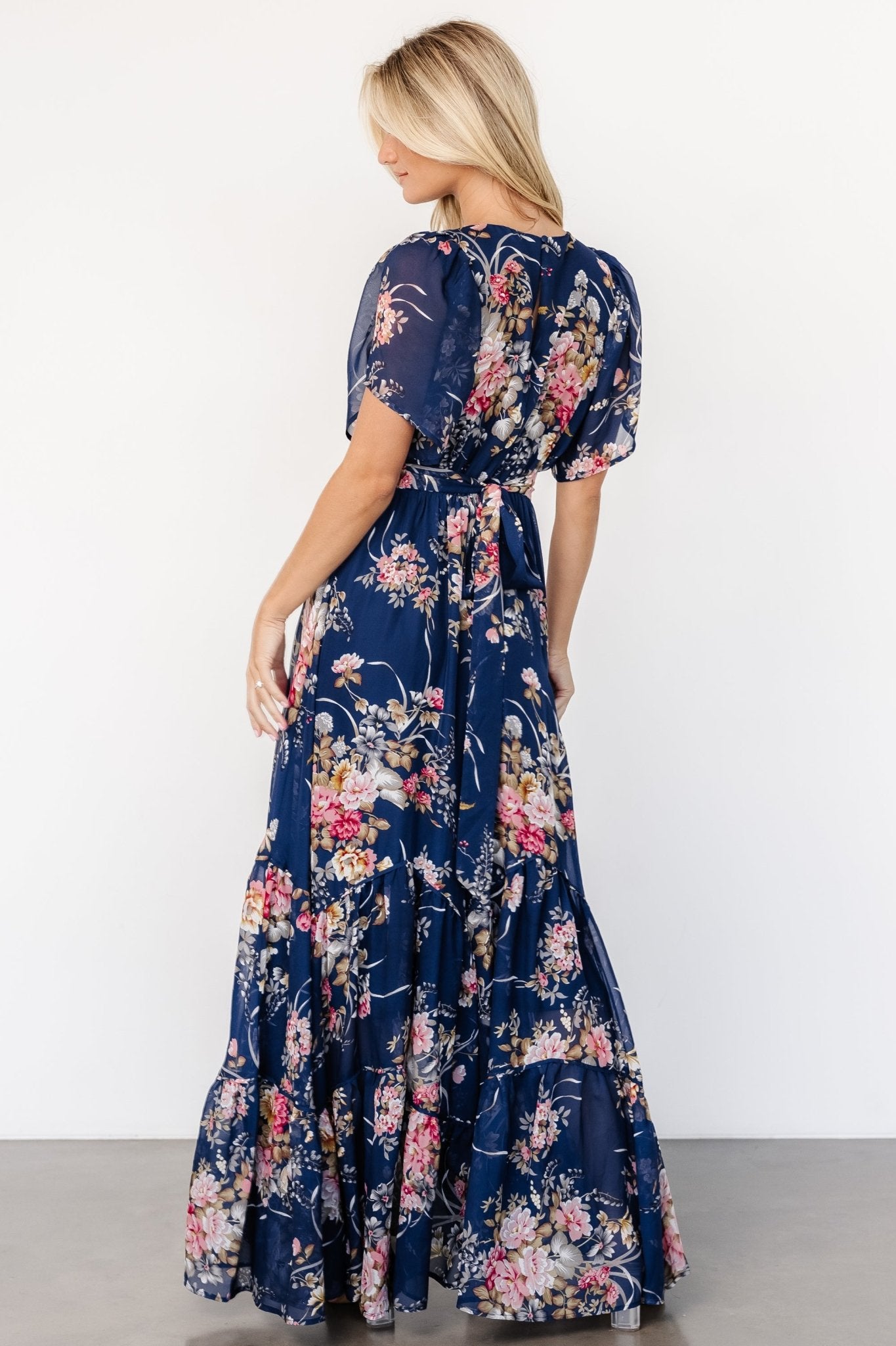 Katherine Maxi Dress | Navy + Pink Floral Cheap Pirce