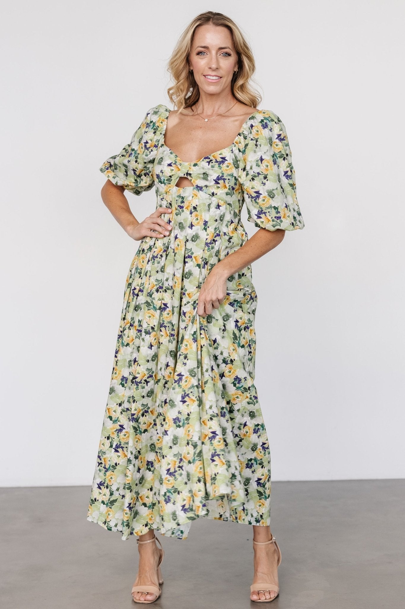 Brielle Maxi Dress | Green Floral Pictures Online