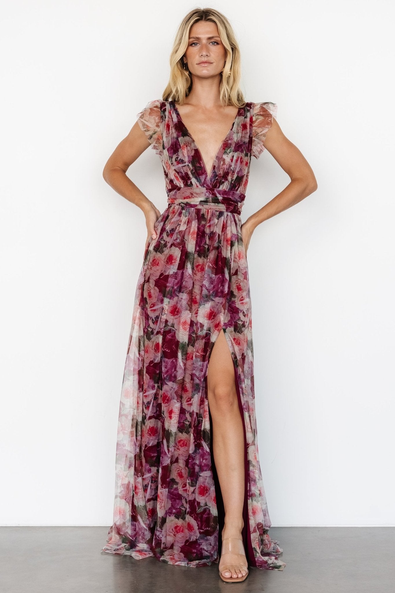 Carmine Maxi Dress | Wine Floral Buy Online Cheap Pice