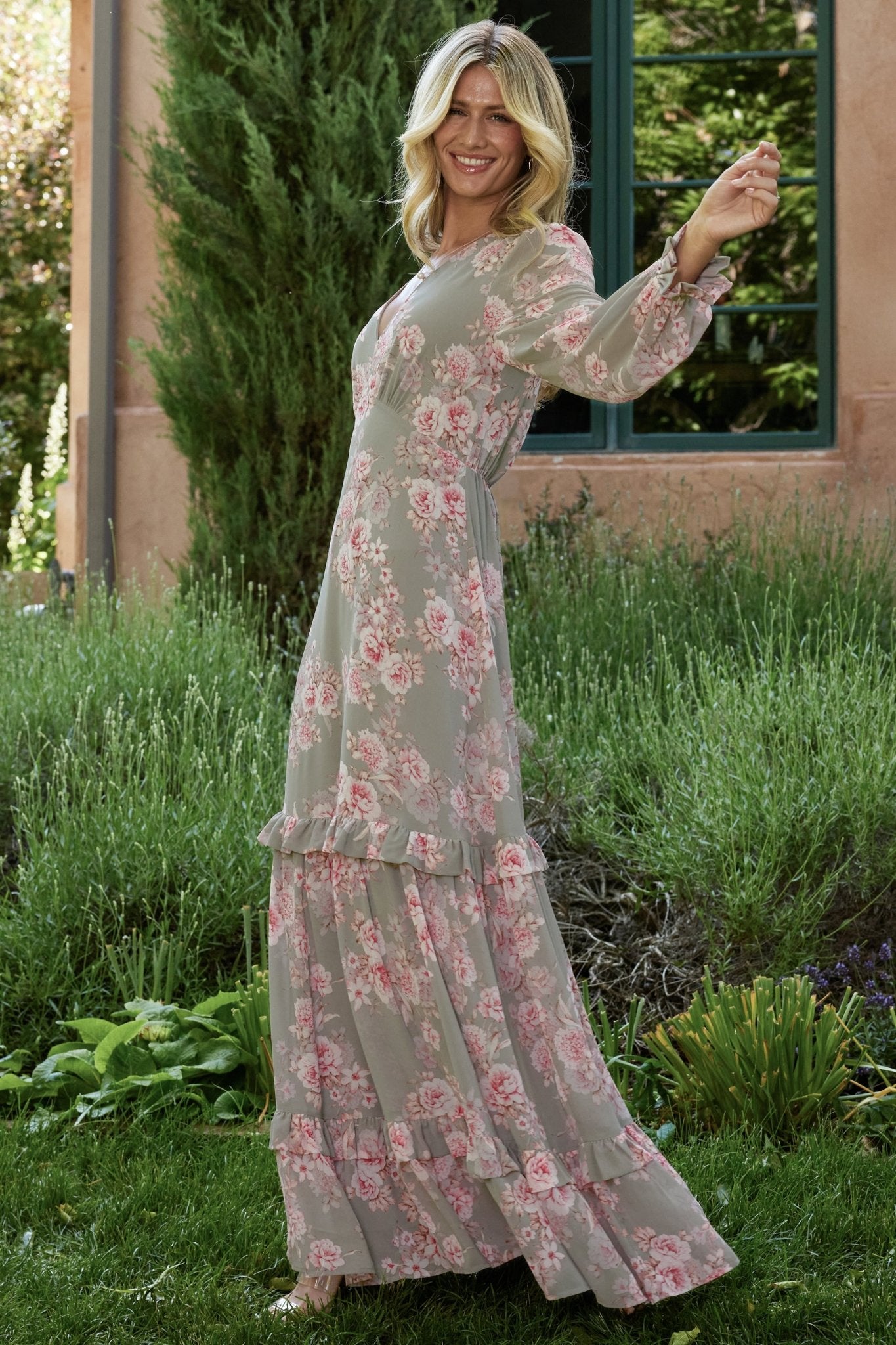 Liliana Maxi Dress | Dusty Sage + Rose Visa Payment For Sale