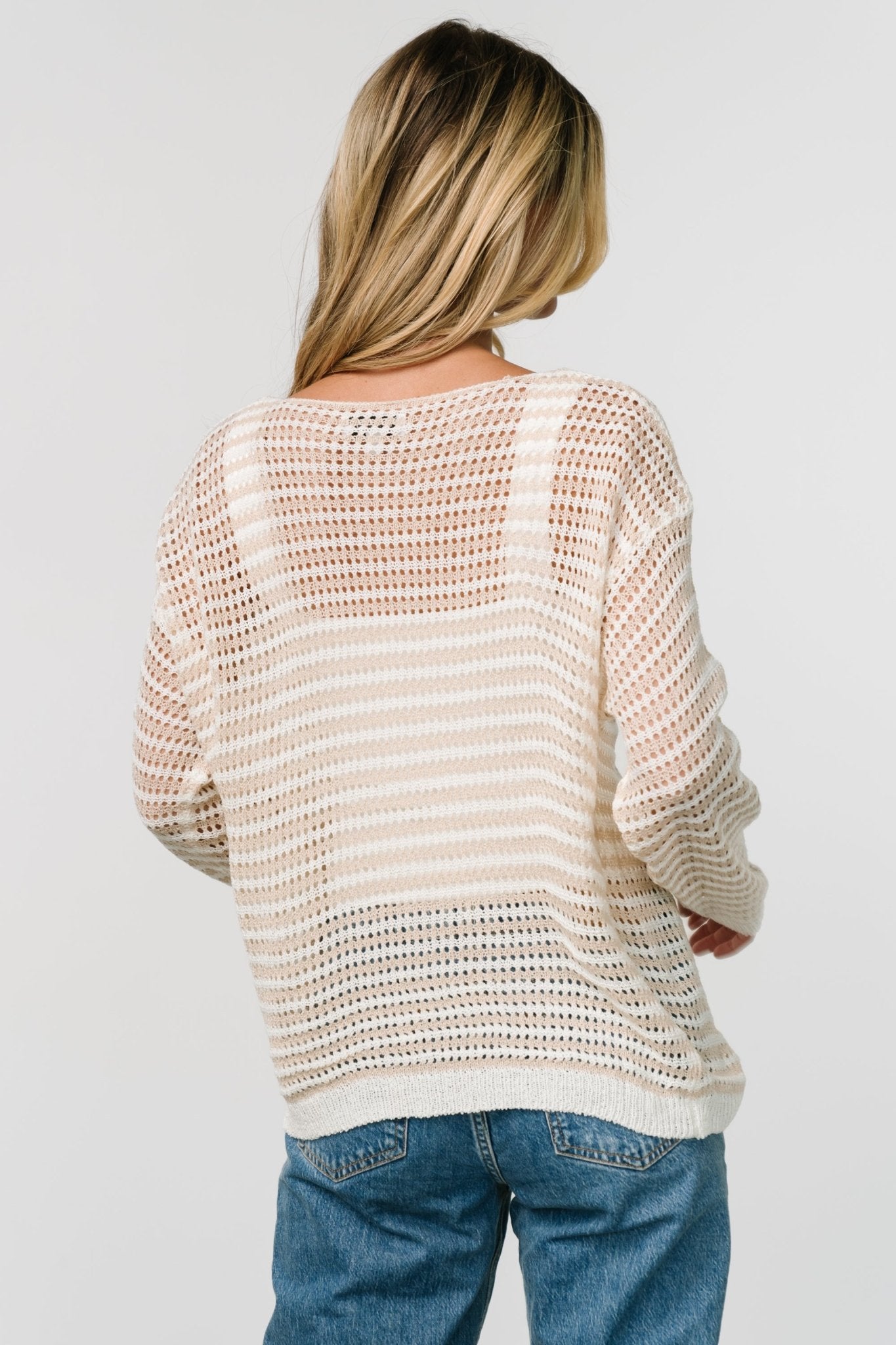 Valissa Open Knit Top | White + Sand Original Online