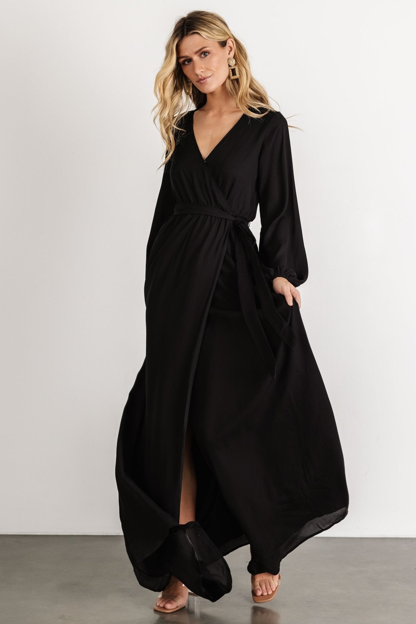 Breanne Faux Wrap Maxi Dress | Black Manchester Sale Online