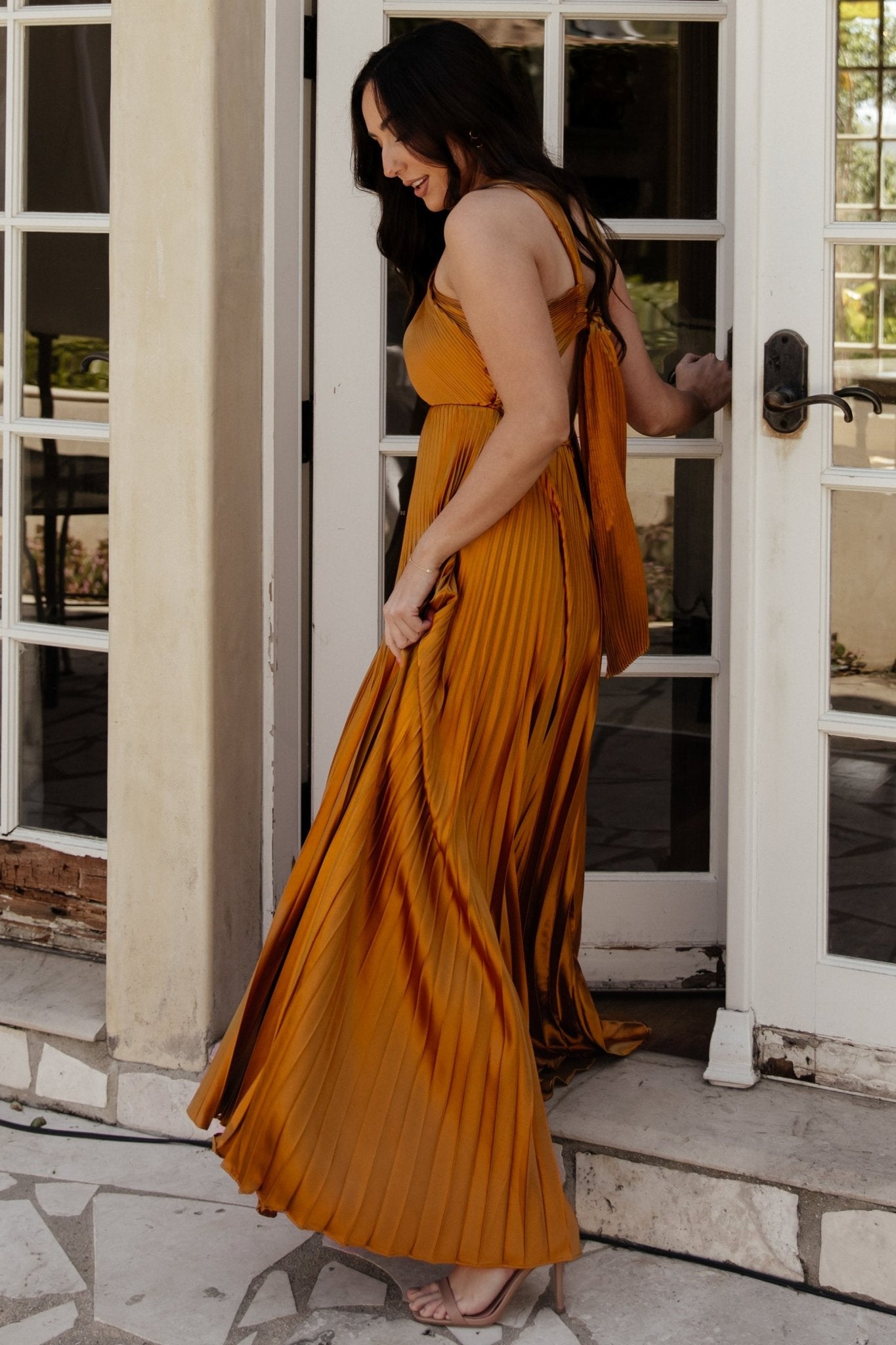 Sandra Pleated Maxi Dress | Copper Discount Collections