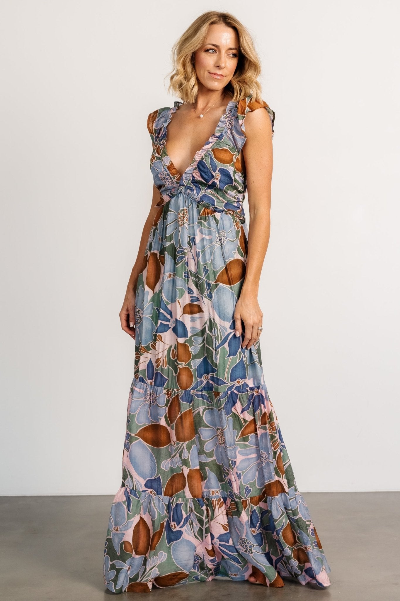 Nylah Back Tie Maxi Dress | Blue Multi For Sale Official Site