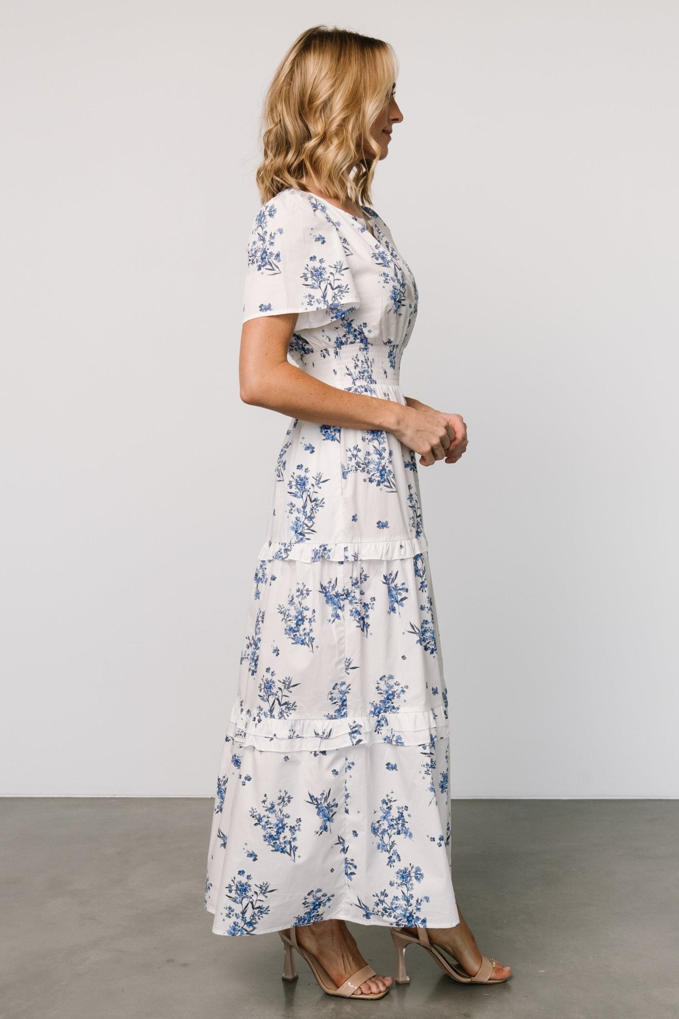 Kiana Poplin Maxi Dress | Off White + Blue Sale Wiki