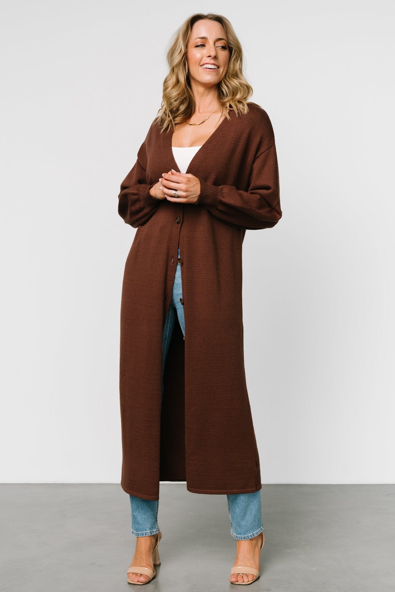 Ethel Long Cardigan | Dark Brown Sale Online Shop