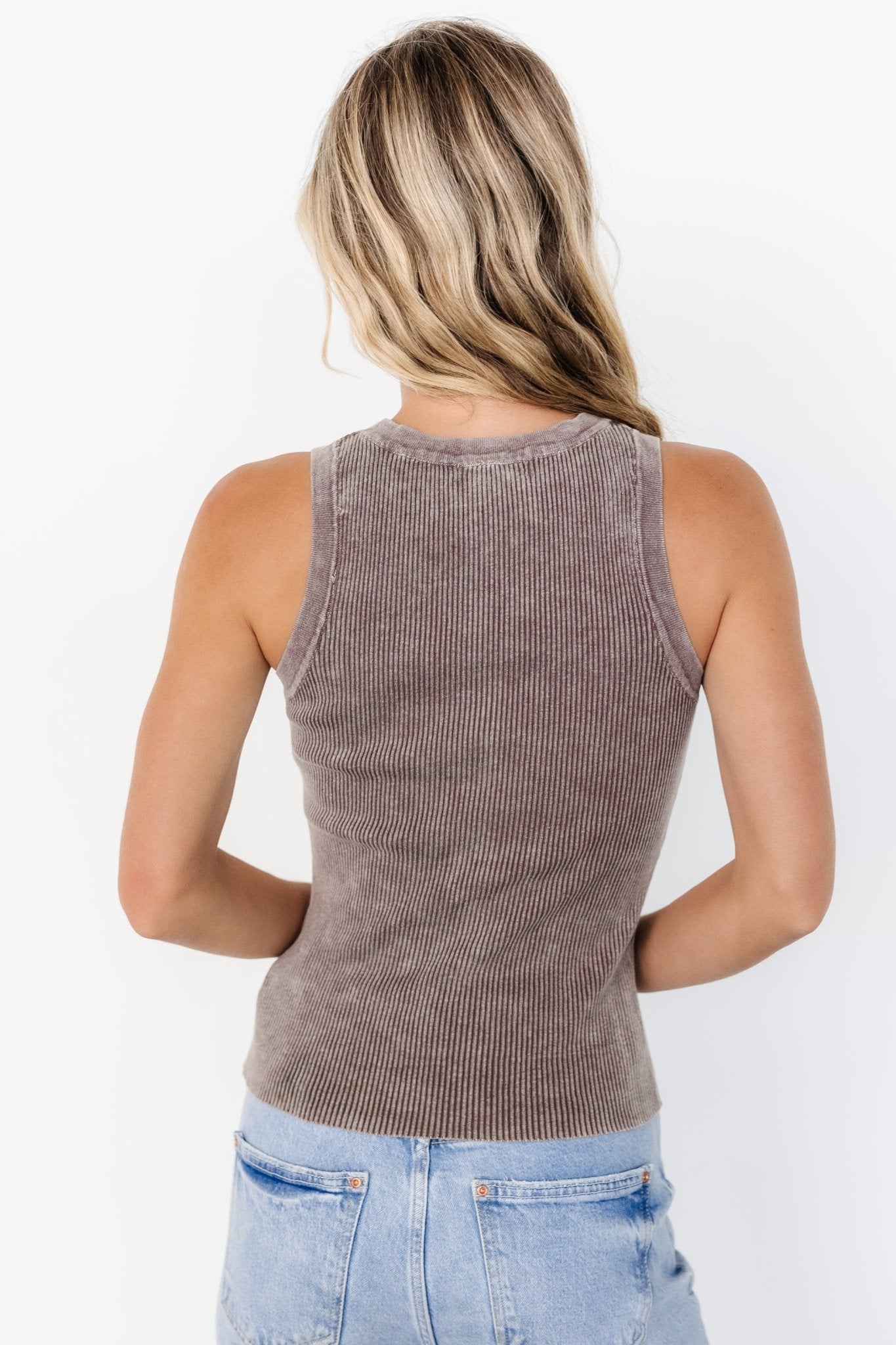 Cameron Knit Tank Top | Washed Mocha Best Sale Cheap Pice