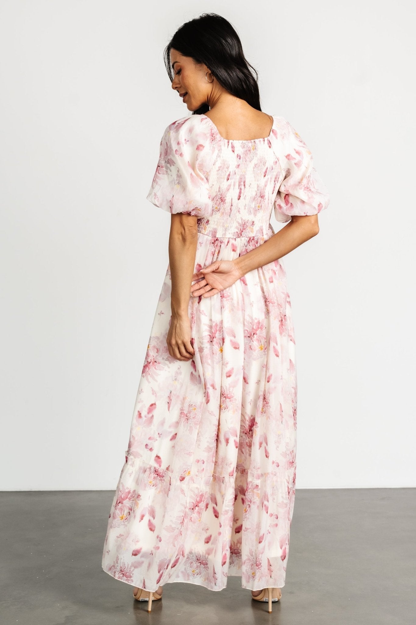 Dalia Maxi Dress | Ivory + Mauve Floral 2025 New