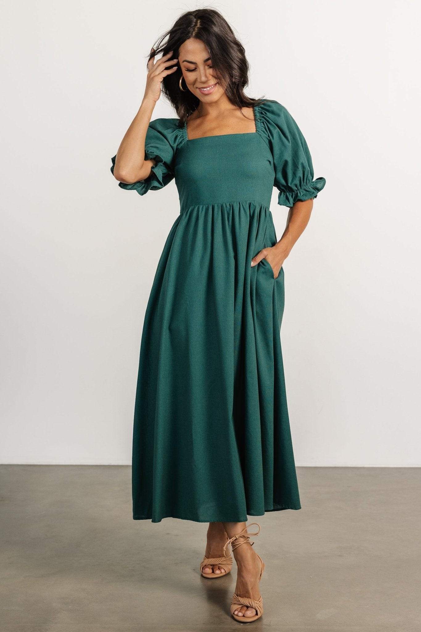 Britton Midi Dress | Evergreen Cheap Hot Sale