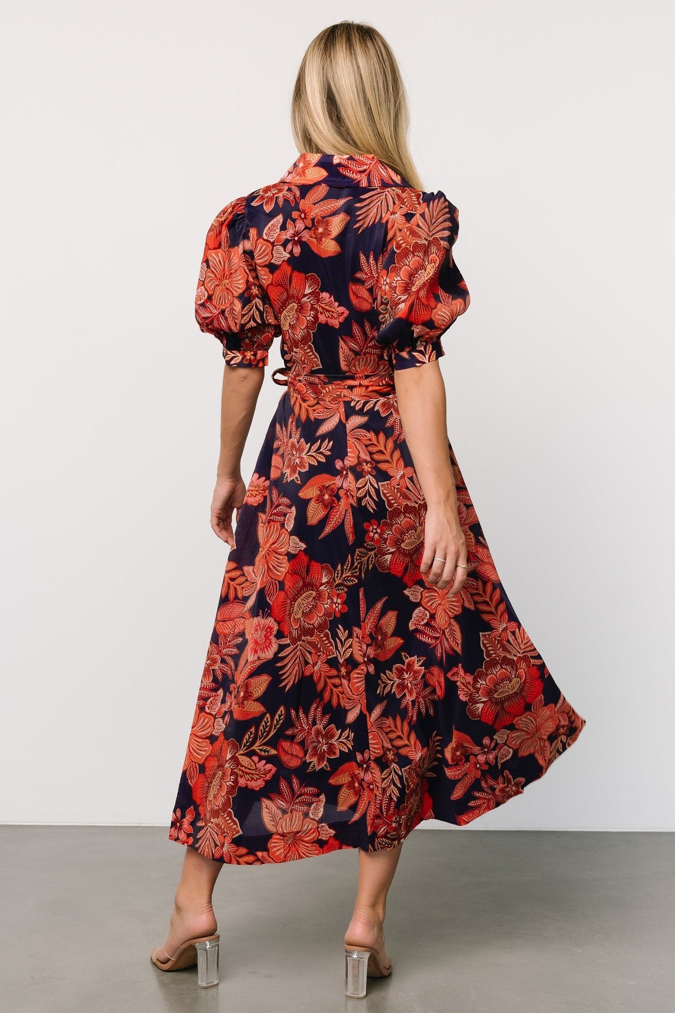 Potenza Wrap Dress | Navy + Rust Clearance Cost