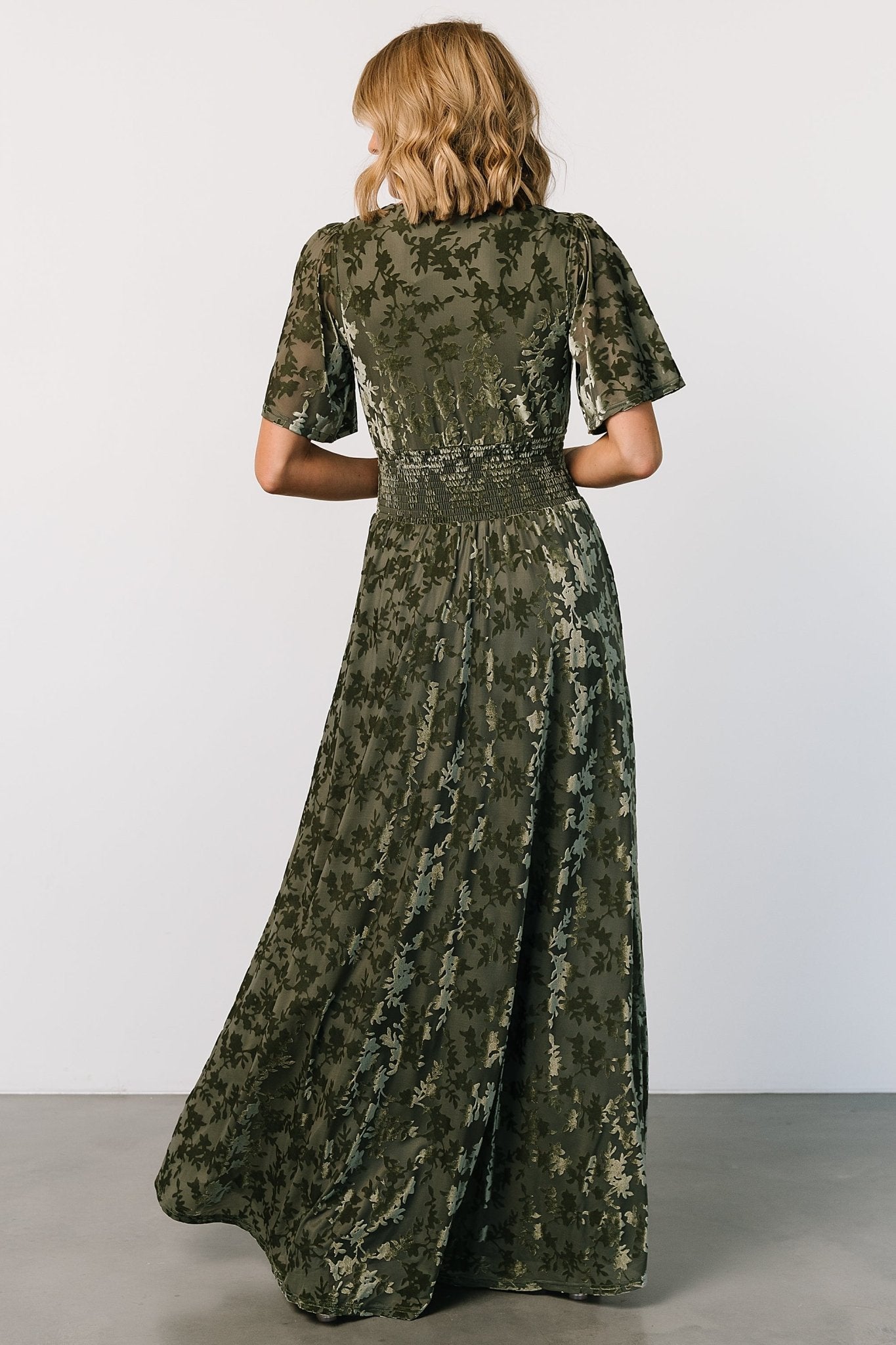 Veronica Velvet Maxi Dress | Dark Sage Clearance Official Site