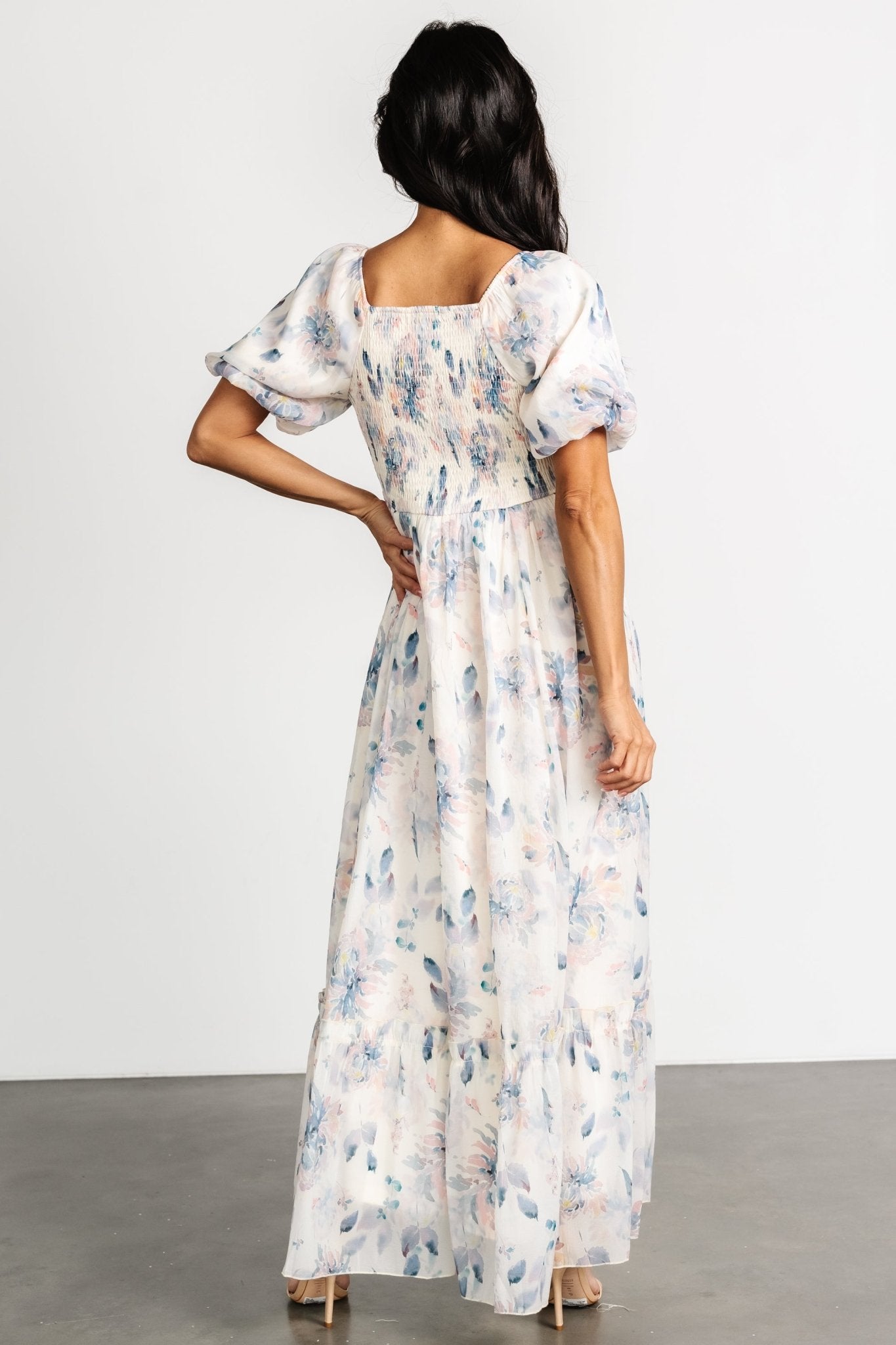 Dalia Maxi Dress | Cream + Blue Floral Tumblr